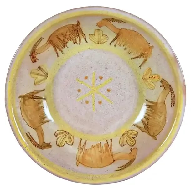 Guido Gambone Grazing Goats Monumental Stoneware Centerpiece Bowl, Italy, 1950 - 5