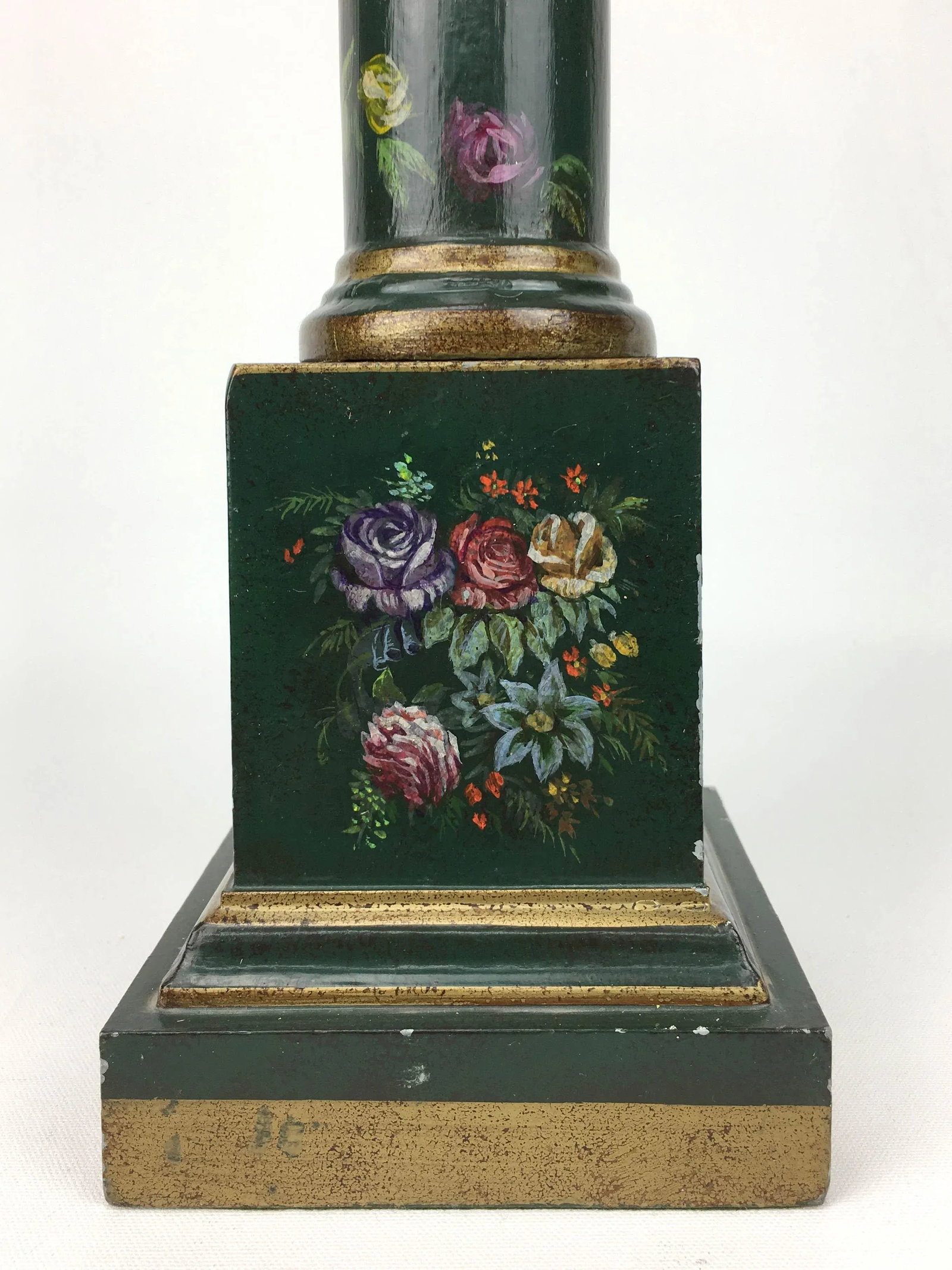 1970s Botanical Motif Column Table Lamp - 5