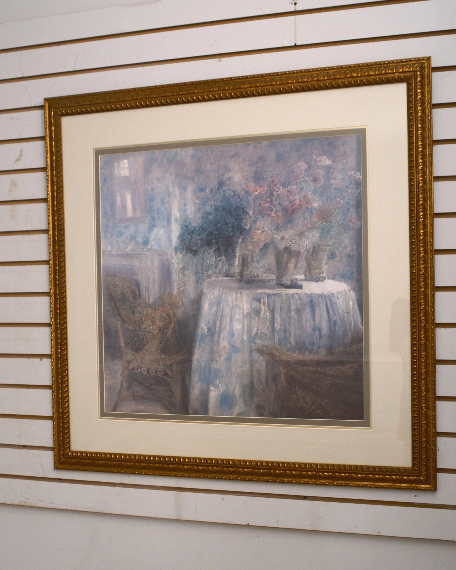 1990s Gold Framed Decorative Room Scene Print - 4