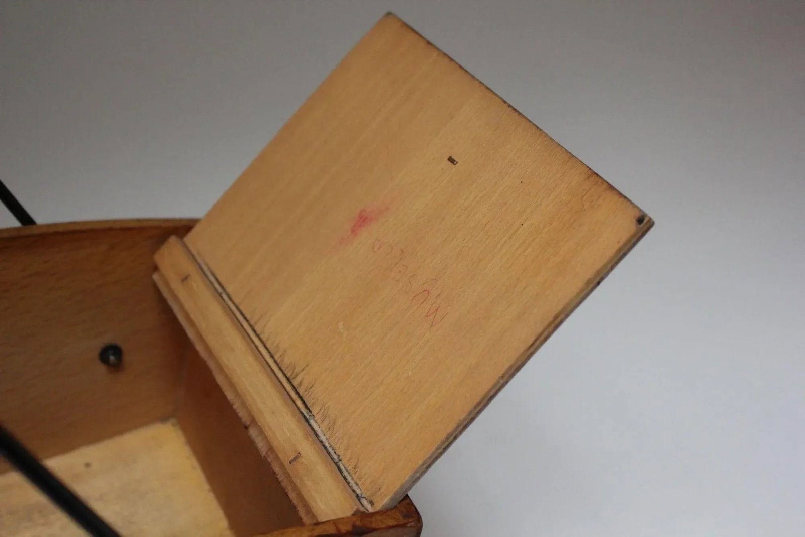 Petite Mid-Century Italian Maple and Metal Sewing Box - 12