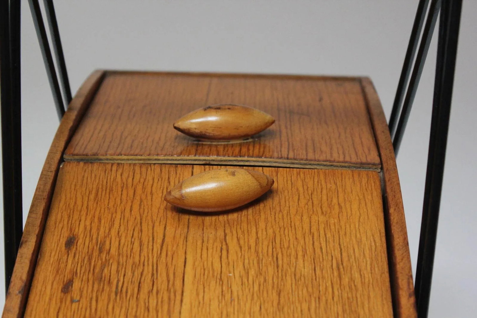 Petite Mid-Century Italian Maple and Metal Sewing Box - 9