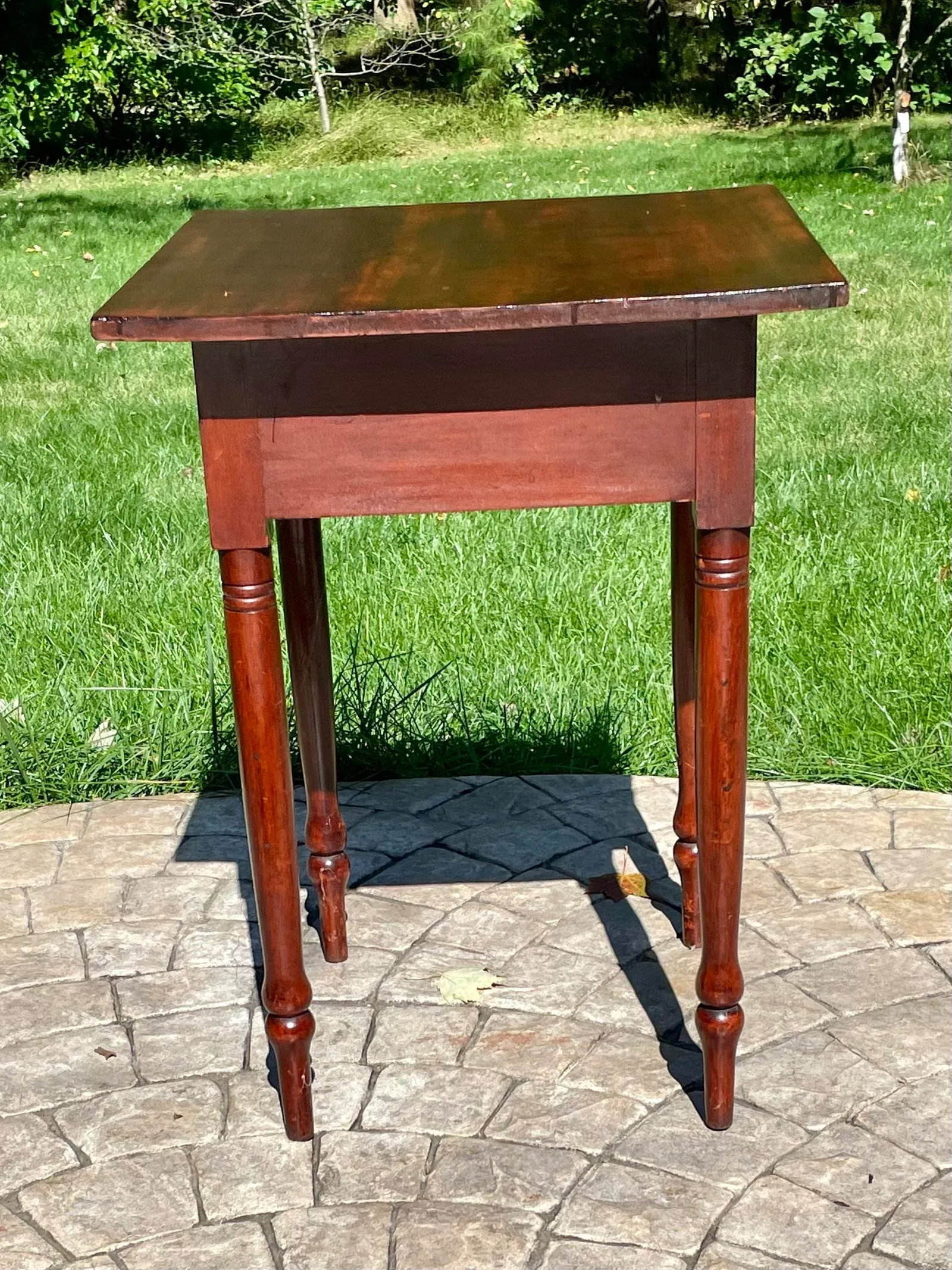 Antique One Drawer Stand With Distressed Top - 4