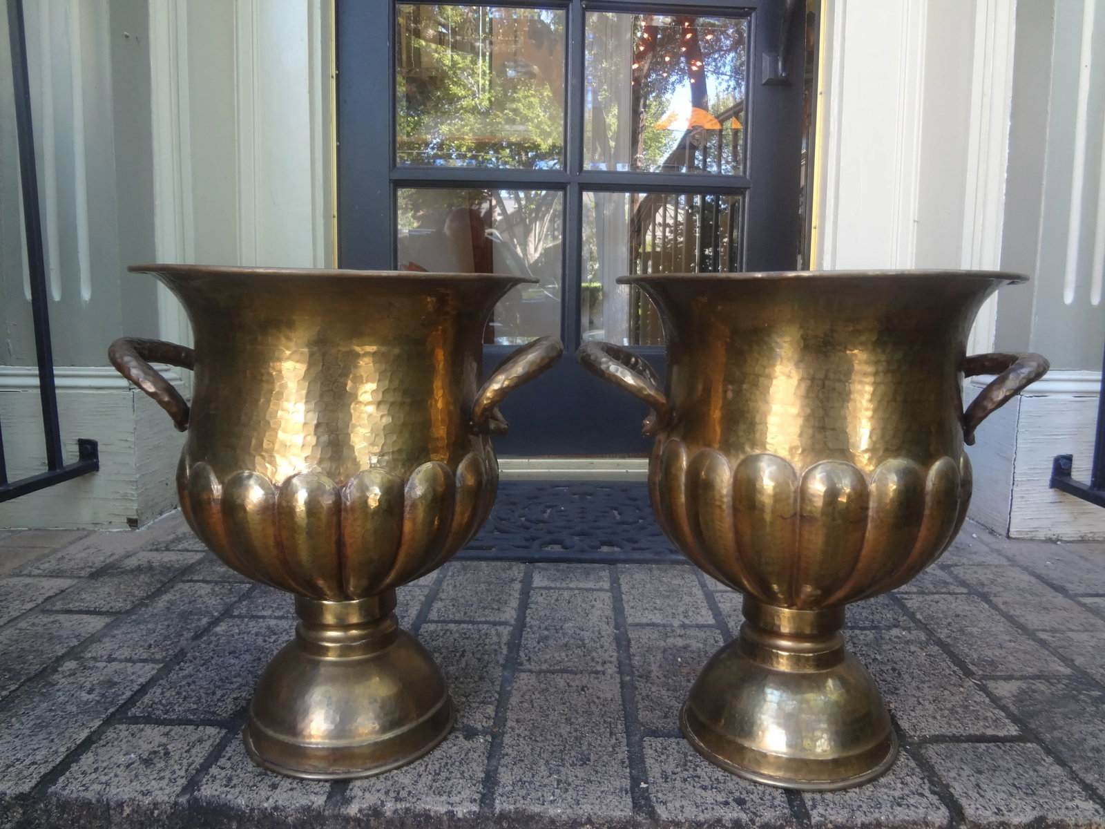 Pair of Vintage Italian Brass Wine or Champagne Coolers - 11