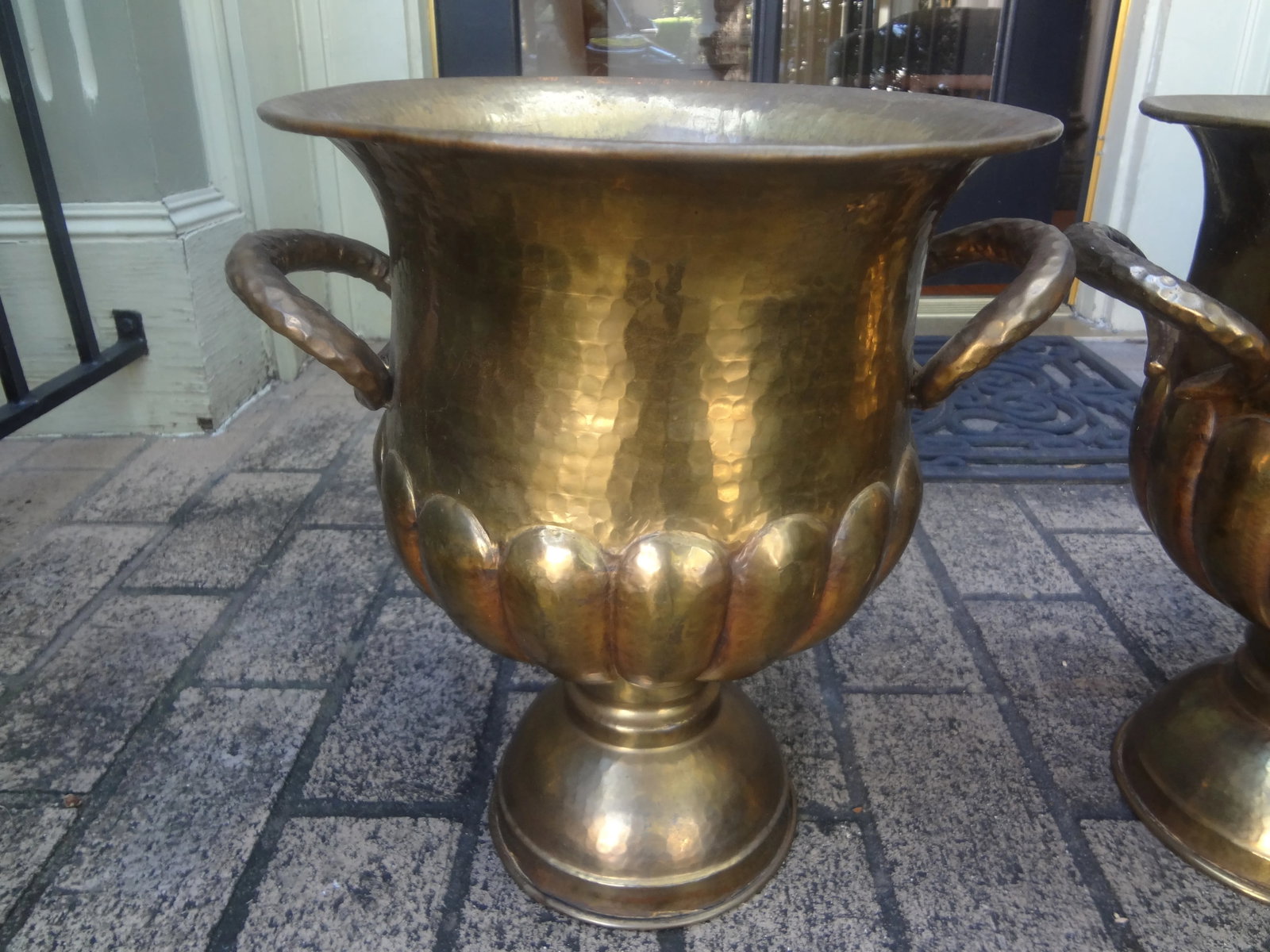 Pair of Vintage Italian Brass Wine or Champagne Coolers - 3