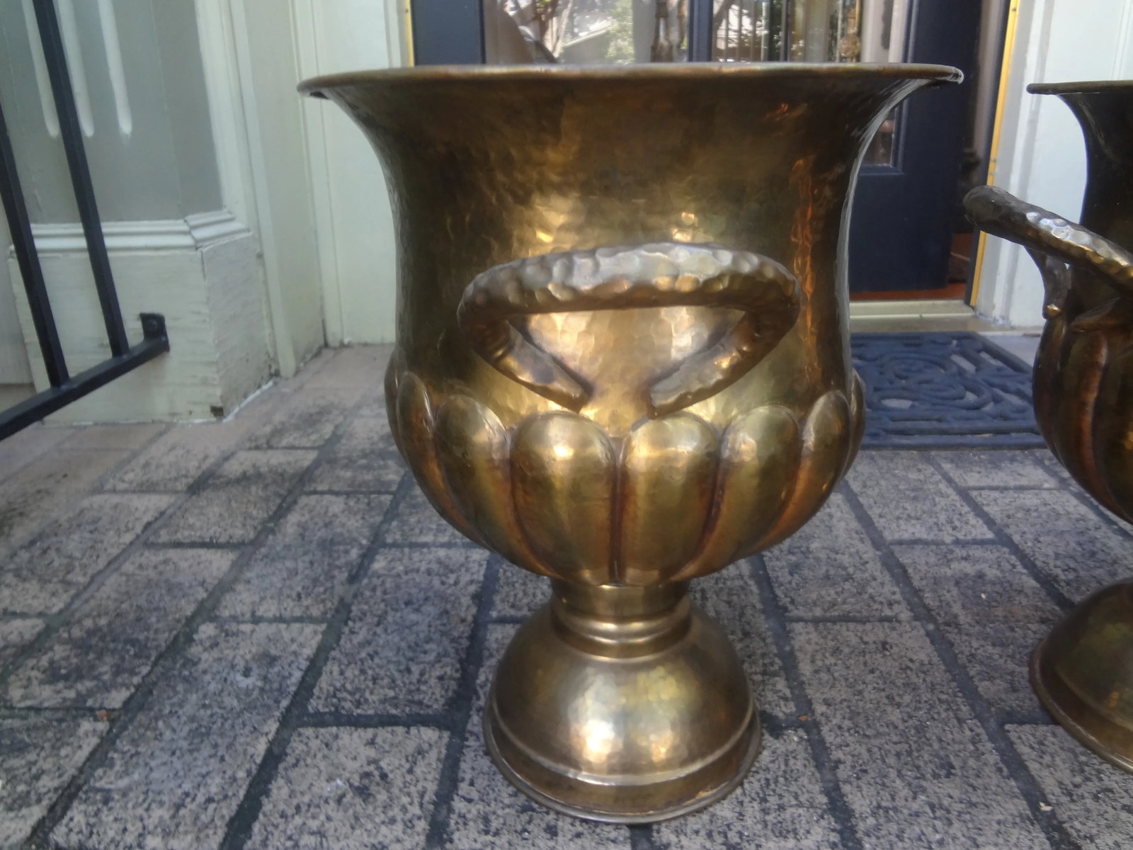 Pair of Vintage Italian Brass Wine or Champagne Coolers - 5