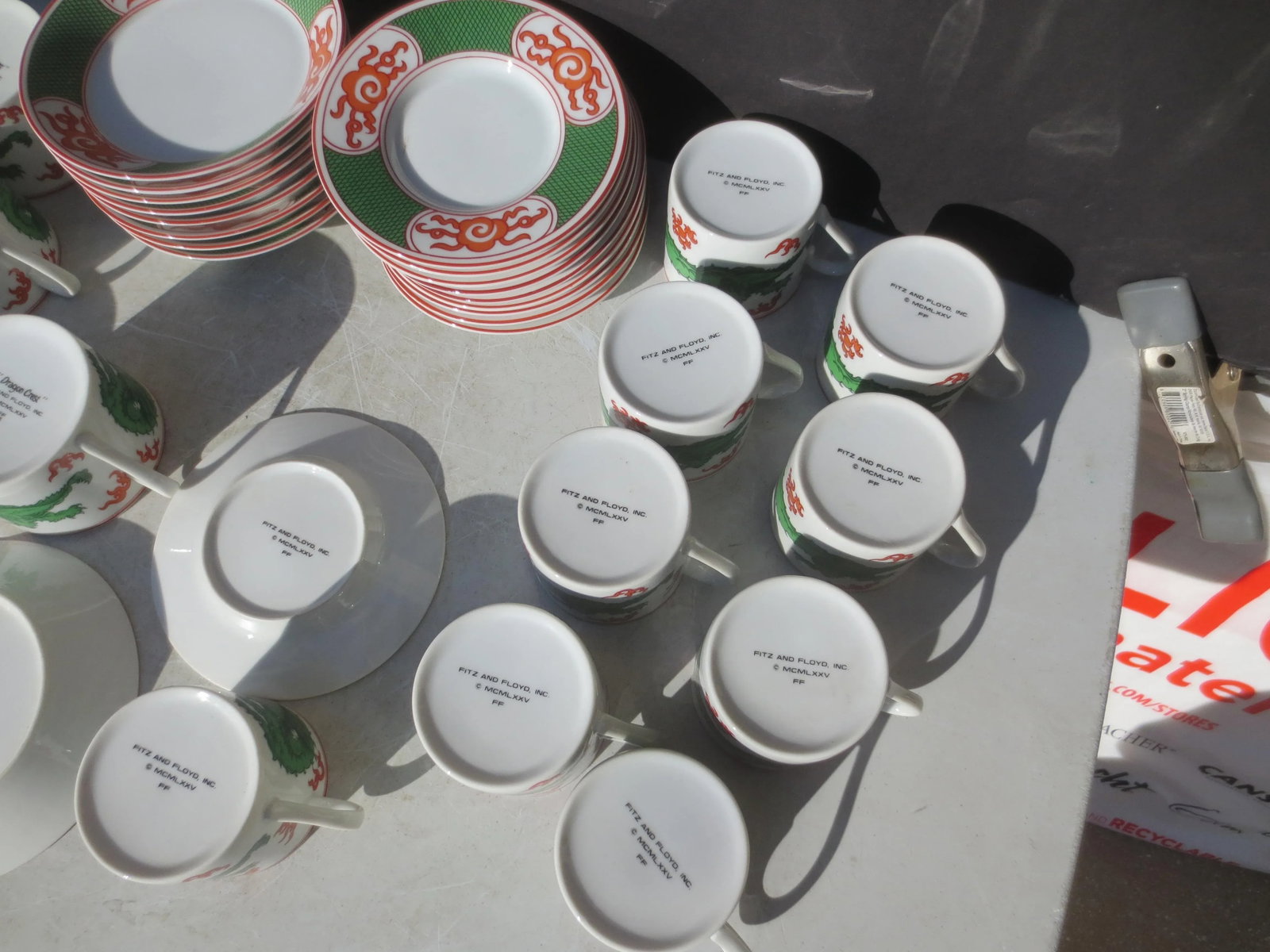 Fitz and Floyd Dragon Crest Coffee and Expresso Cups and Saucers, Set of 36 - 7