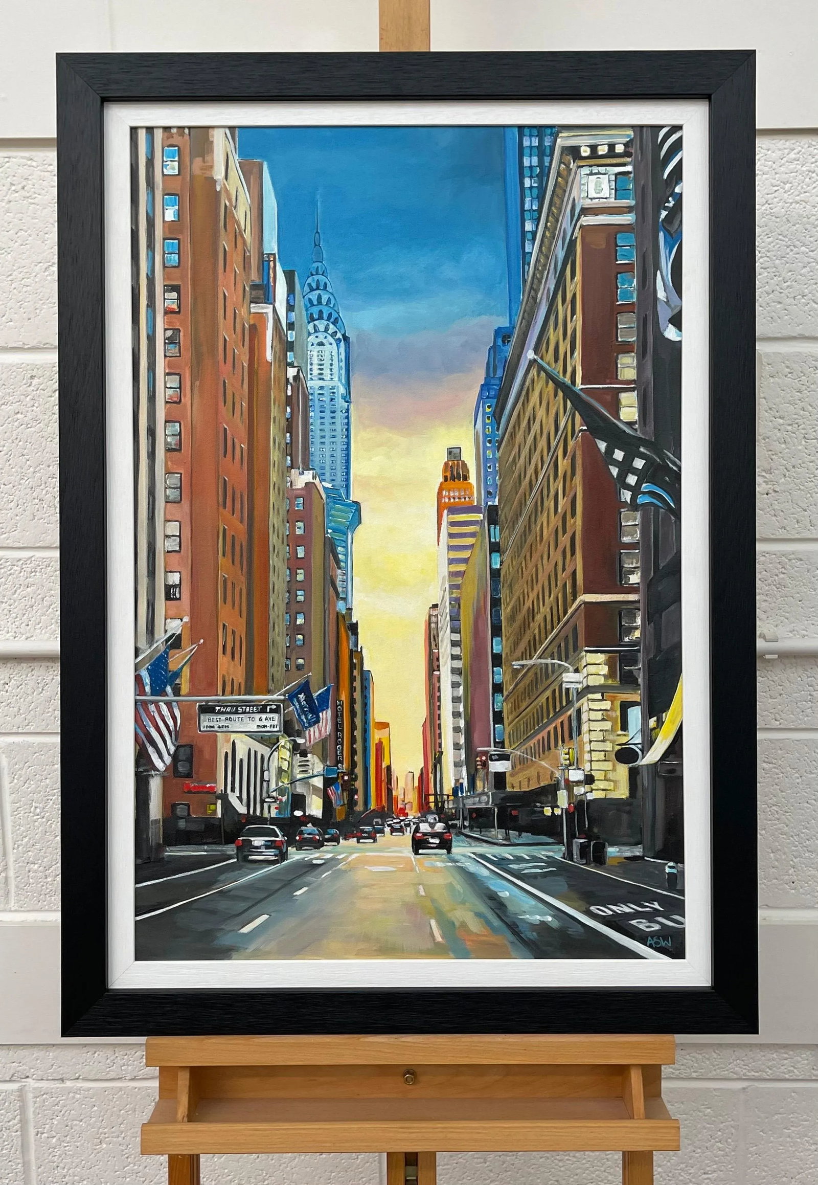 Chrysler Building 42nd Street New York City at Sunset With Golden Yellow Sky by Contemporary British - 3