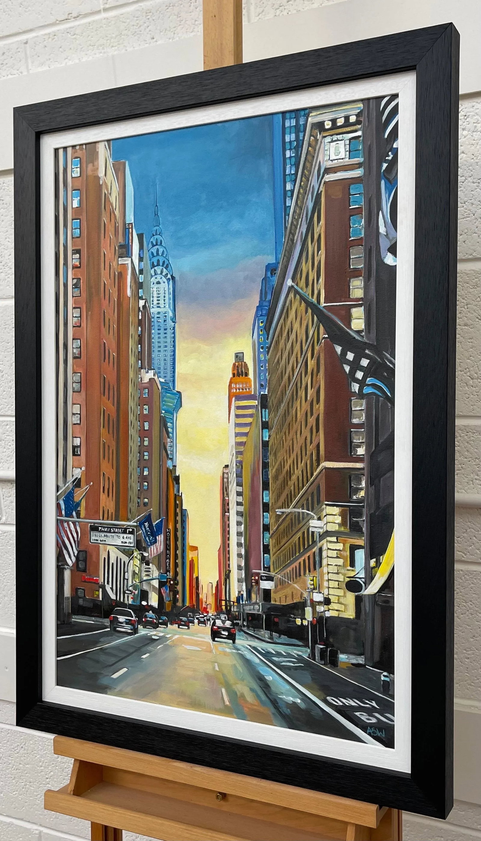 Chrysler Building 42nd Street New York City at Sunset With Golden Yellow Sky by Contemporary British - 4