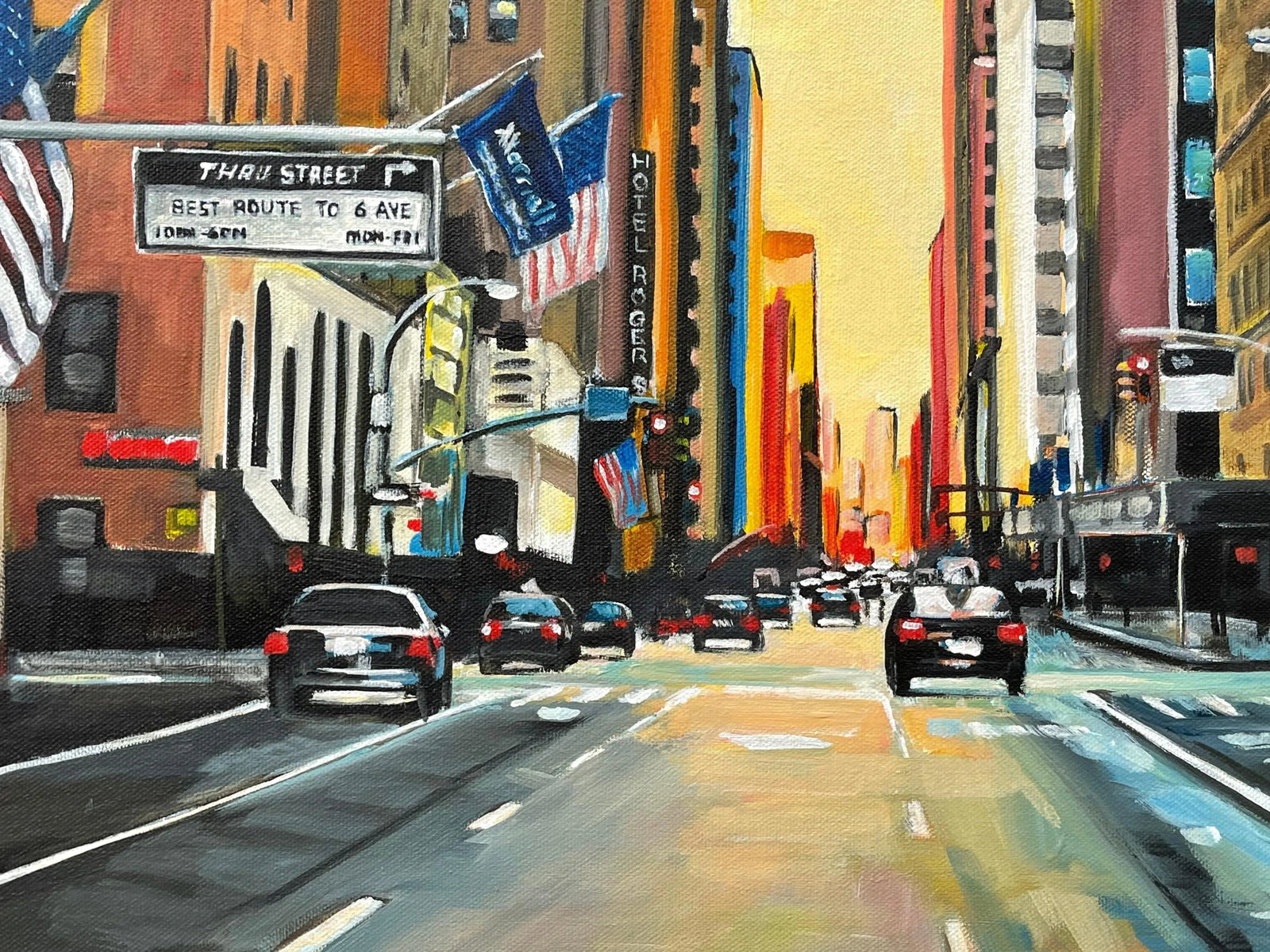 Chrysler Building 42nd Street New York City at Sunset With Golden Yellow Sky by Contemporary British - 8