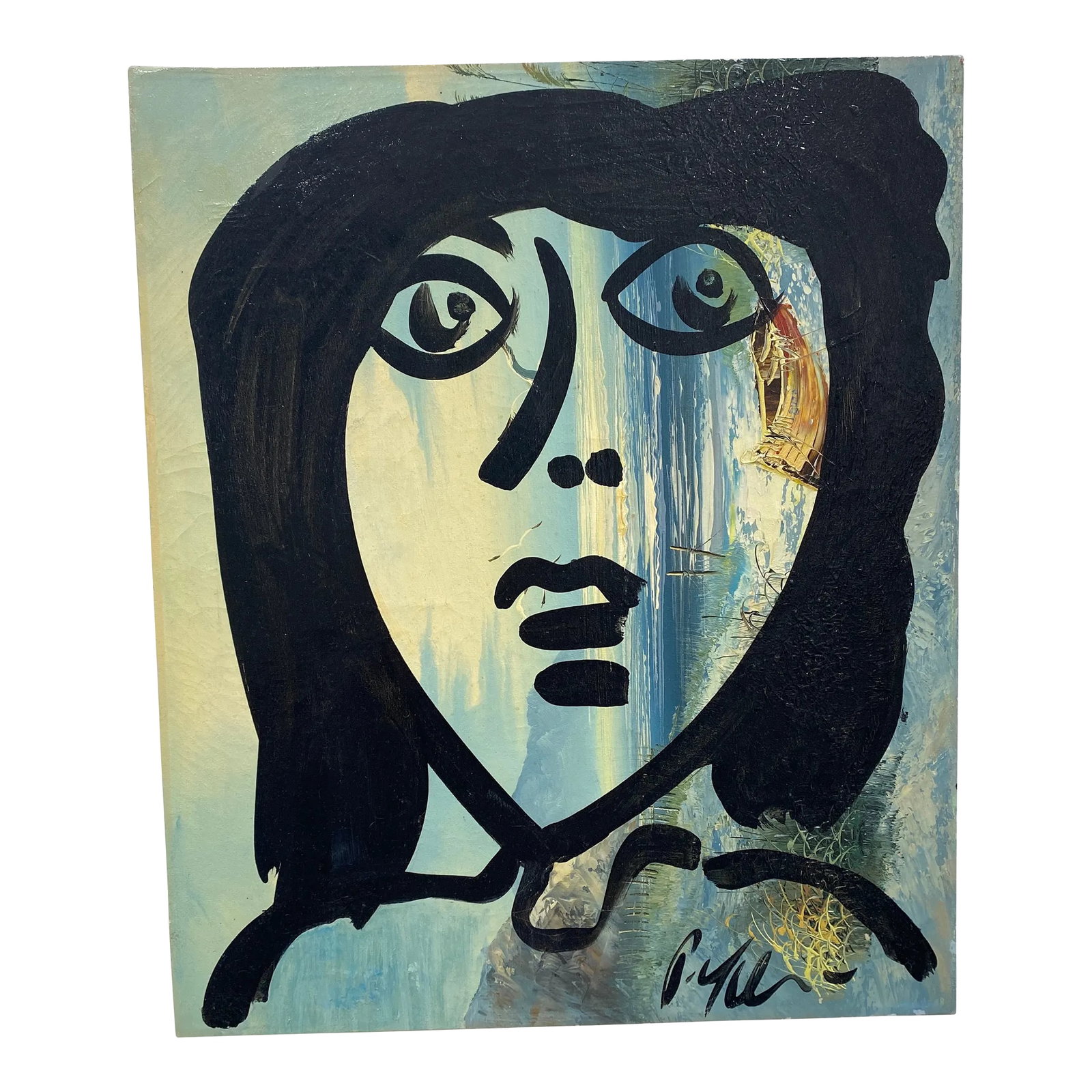 Abstract Peter Keil Original Oil Canvas Framed Painting: Peter Keil is a German artist that focuses primarily on abstract expressionism. Keil painted with some of the greats including, Joan Miró, Andy Warhol and Pablo Picasso, to name a few. This