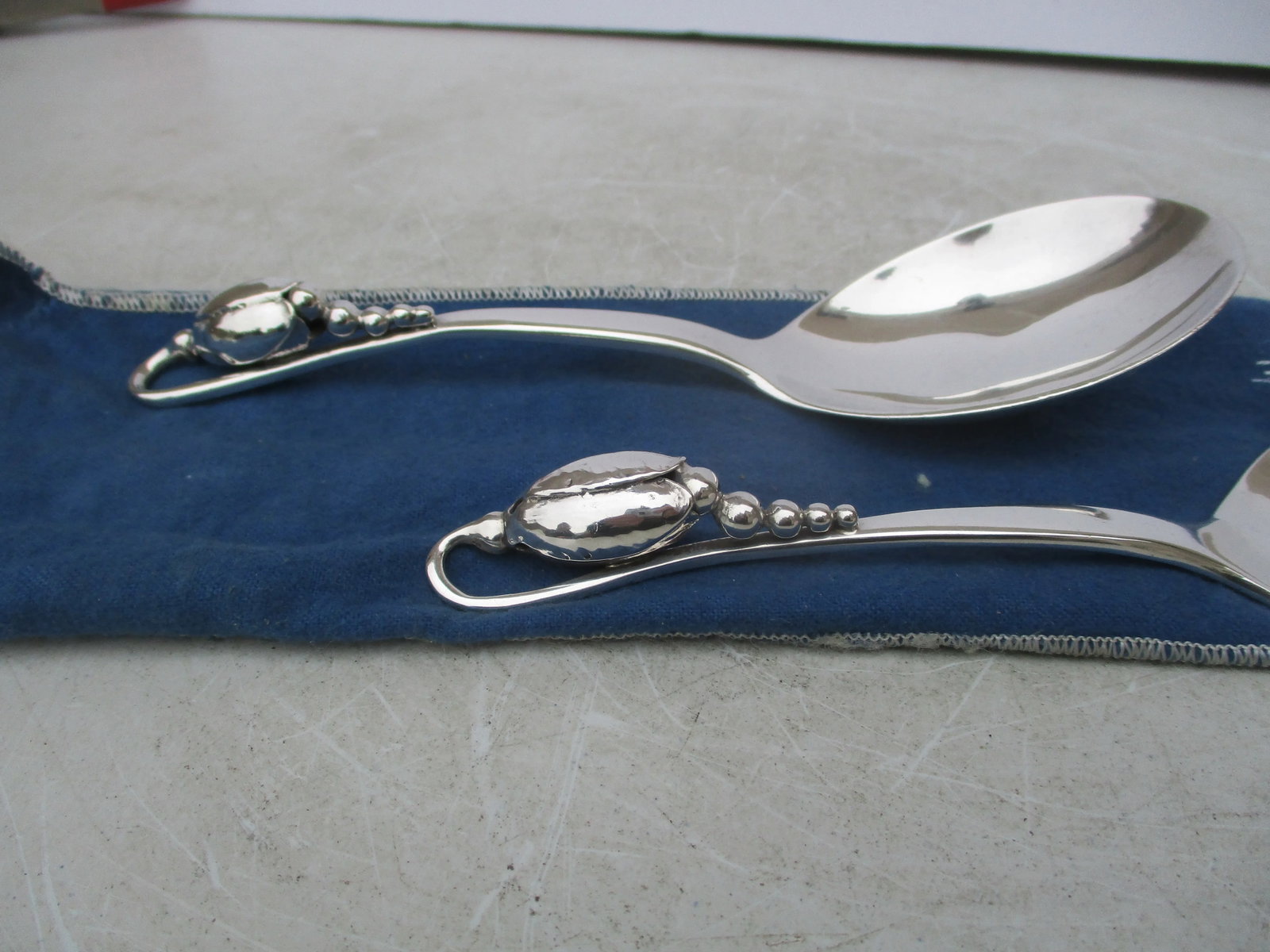 Georg Jensen "Blossom" Serving Set Circa 1930s. - Set of 2 - 3