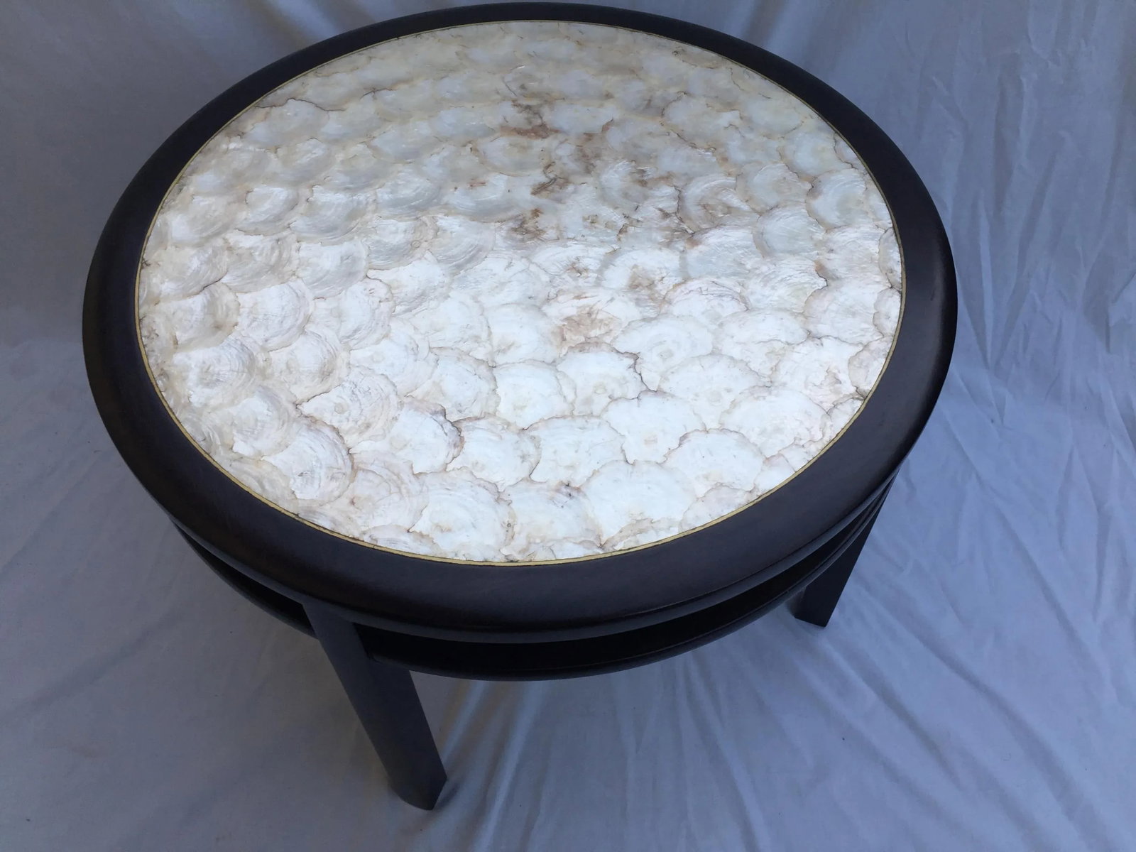 Mid Century Capiz Shell Top Round Table - 2