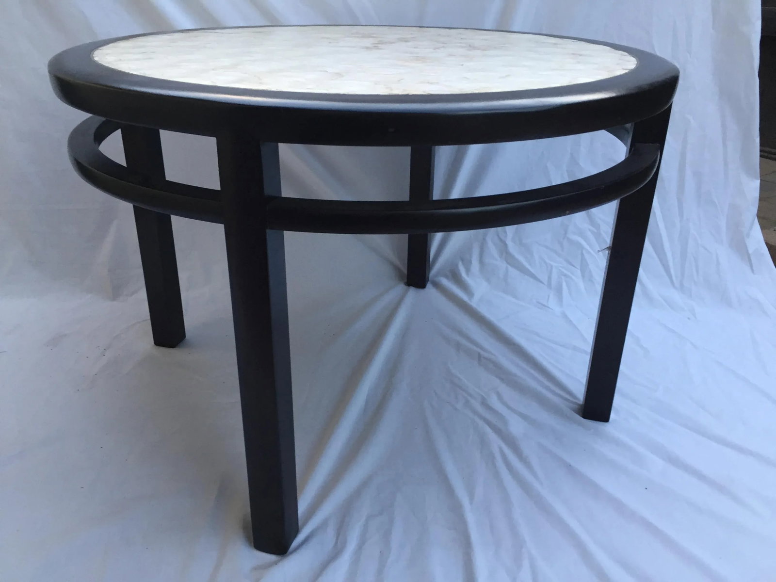 Mid Century Capiz Shell Top Round Table - 9