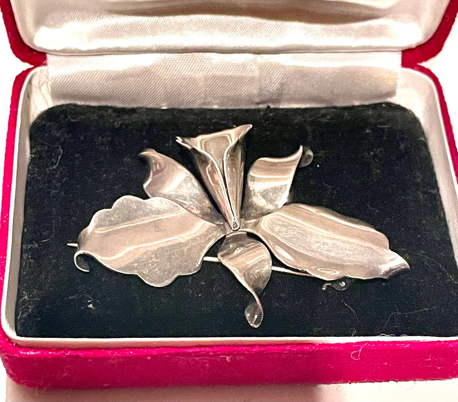Vintage Hector Aguilar Taxco Mexico Sterling 940 Brooch - 2