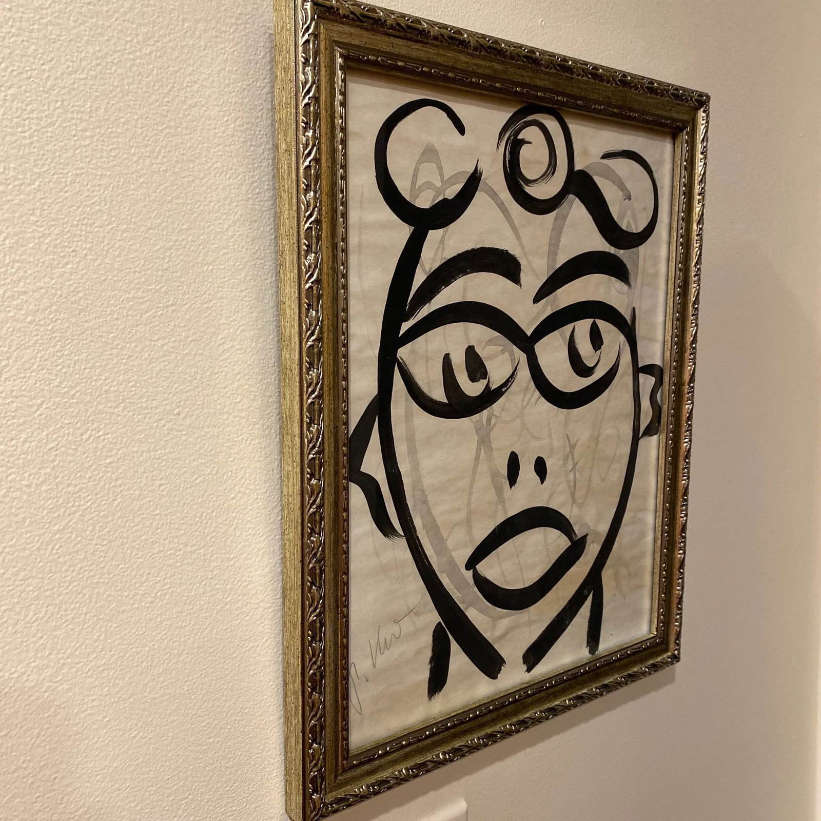 Peter Keil Original Black & White Abstract Portrait Painting - 3