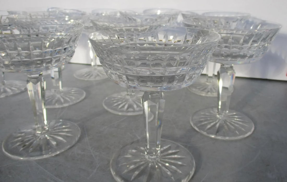 Waterford Glenmore Cut Crystal Champagne Coupes Set of 10 - 3