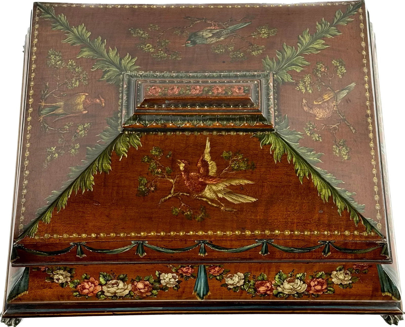 19th Century Painted Satinwood Dresser Box - 2