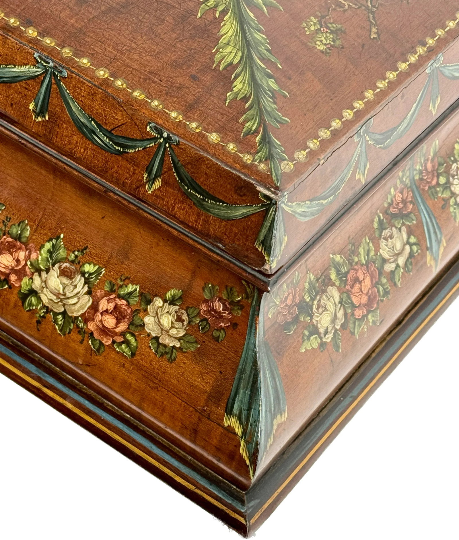 19th Century Painted Satinwood Dresser Box - 9