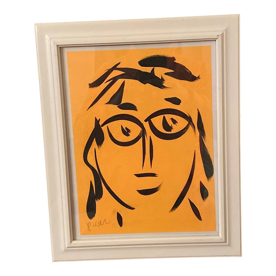 Late 20th Century Peter Keil Original Orange Abstract Portrait Painting: Fantastic original paintings by Listed world renowned artist Peter Robert Keil (born 1942 Germany) Peter has self proclaimed to be the last of the living legend artists working in his career with grea