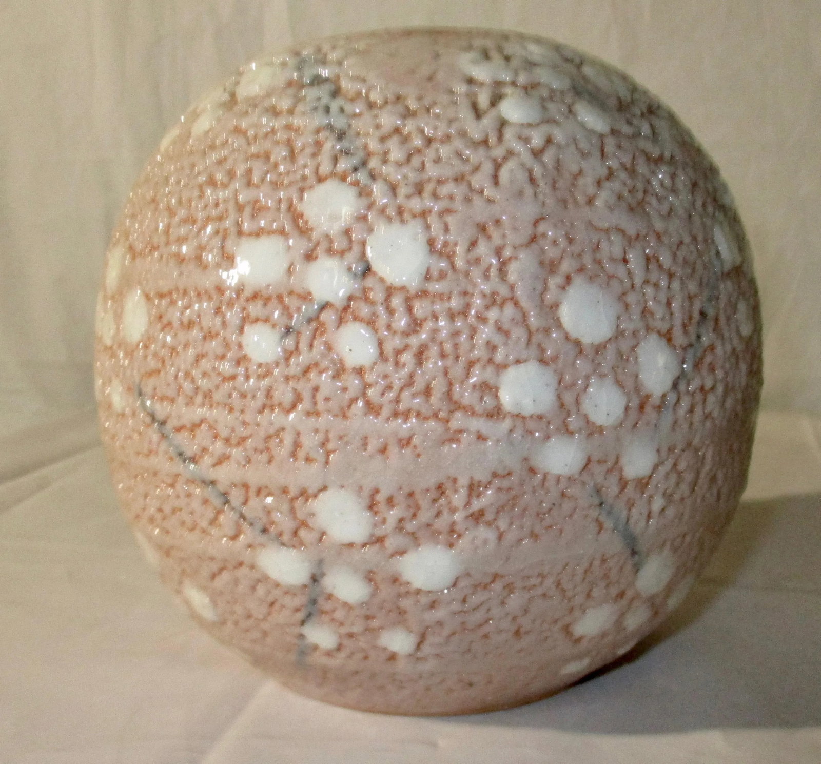 Japanese Modern Art Pottery Shino Glaze Vase - 3