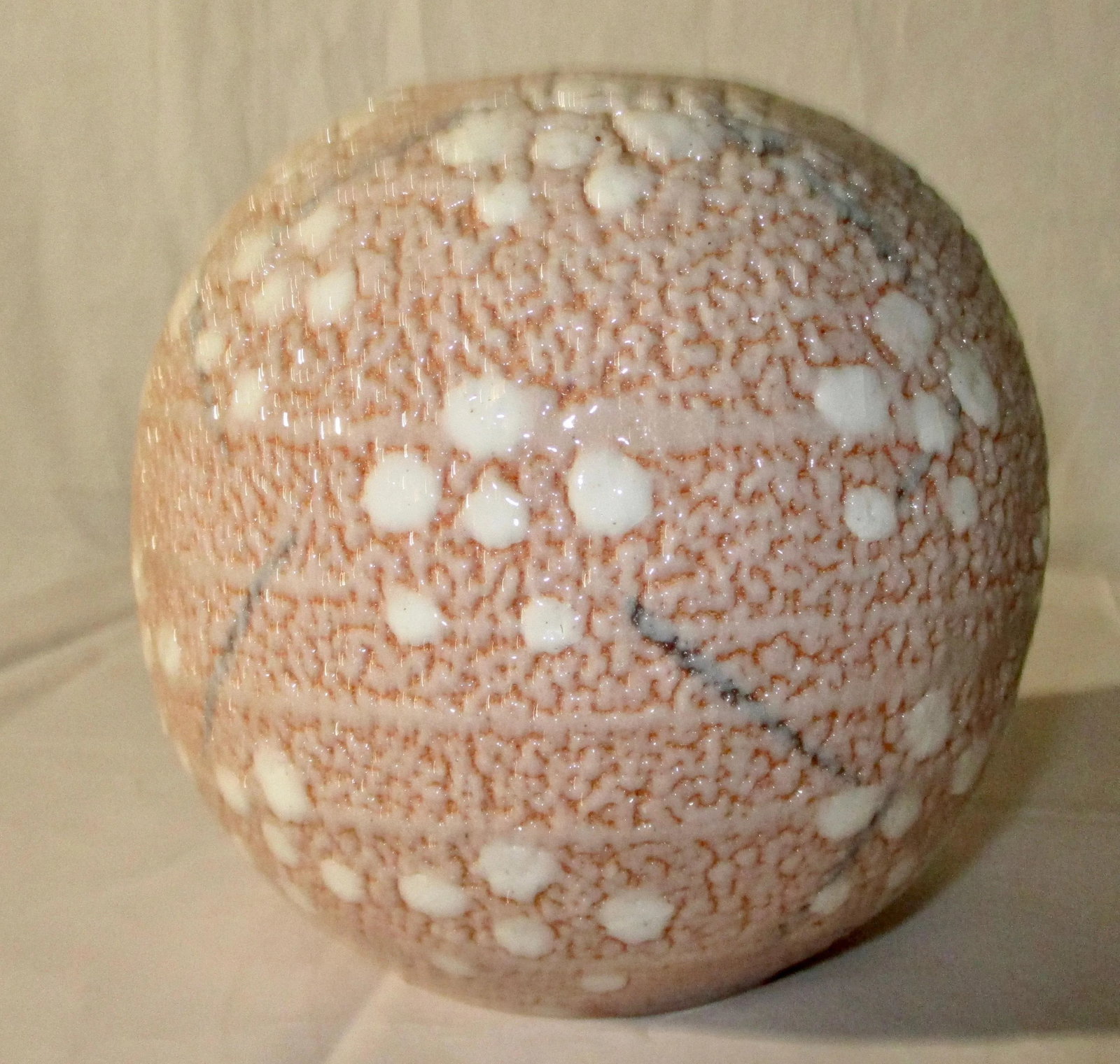 Japanese Modern Art Pottery Shino Glaze Vase - 4