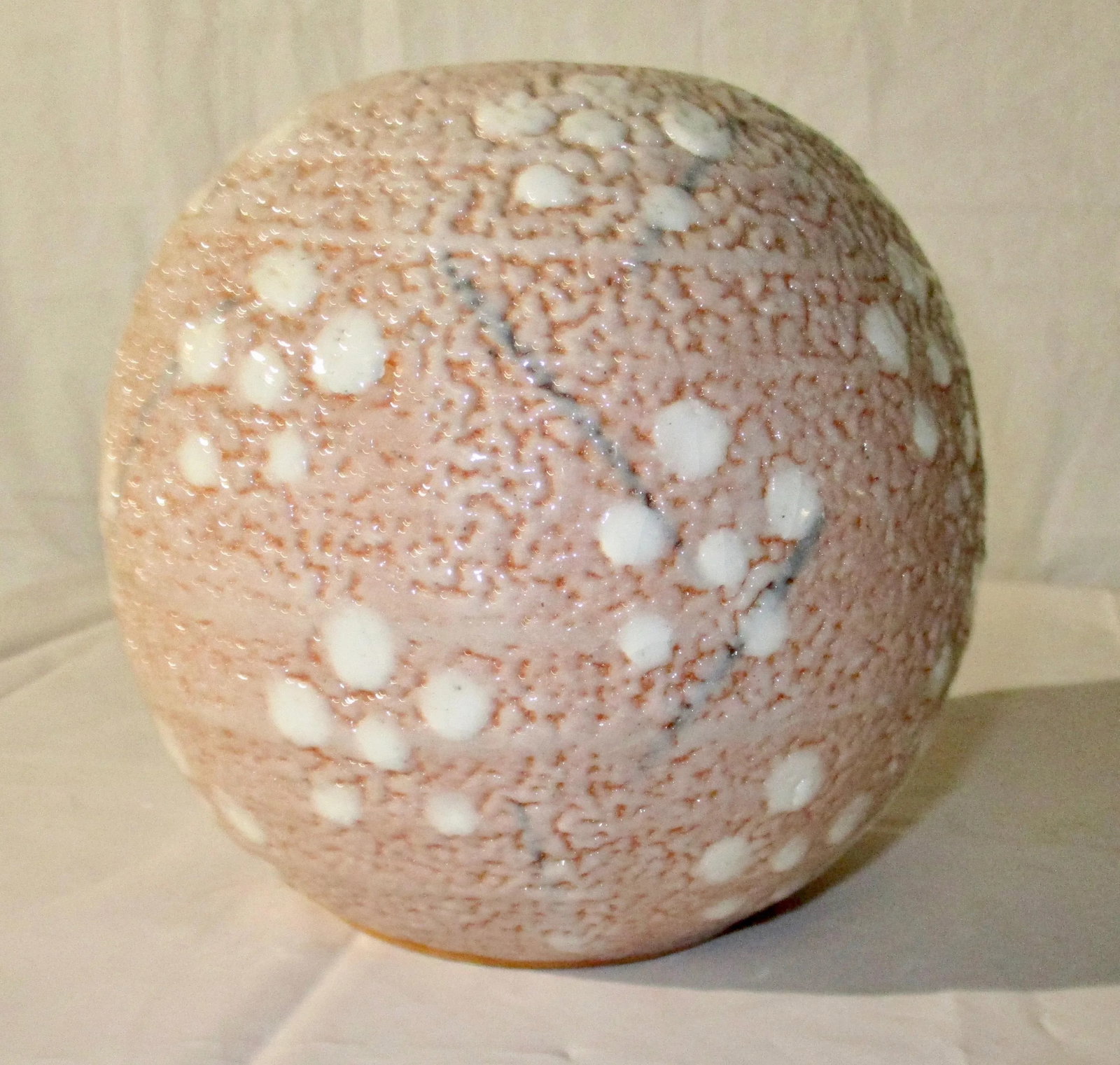 Japanese Modern Art Pottery Shino Glaze Vase - 7