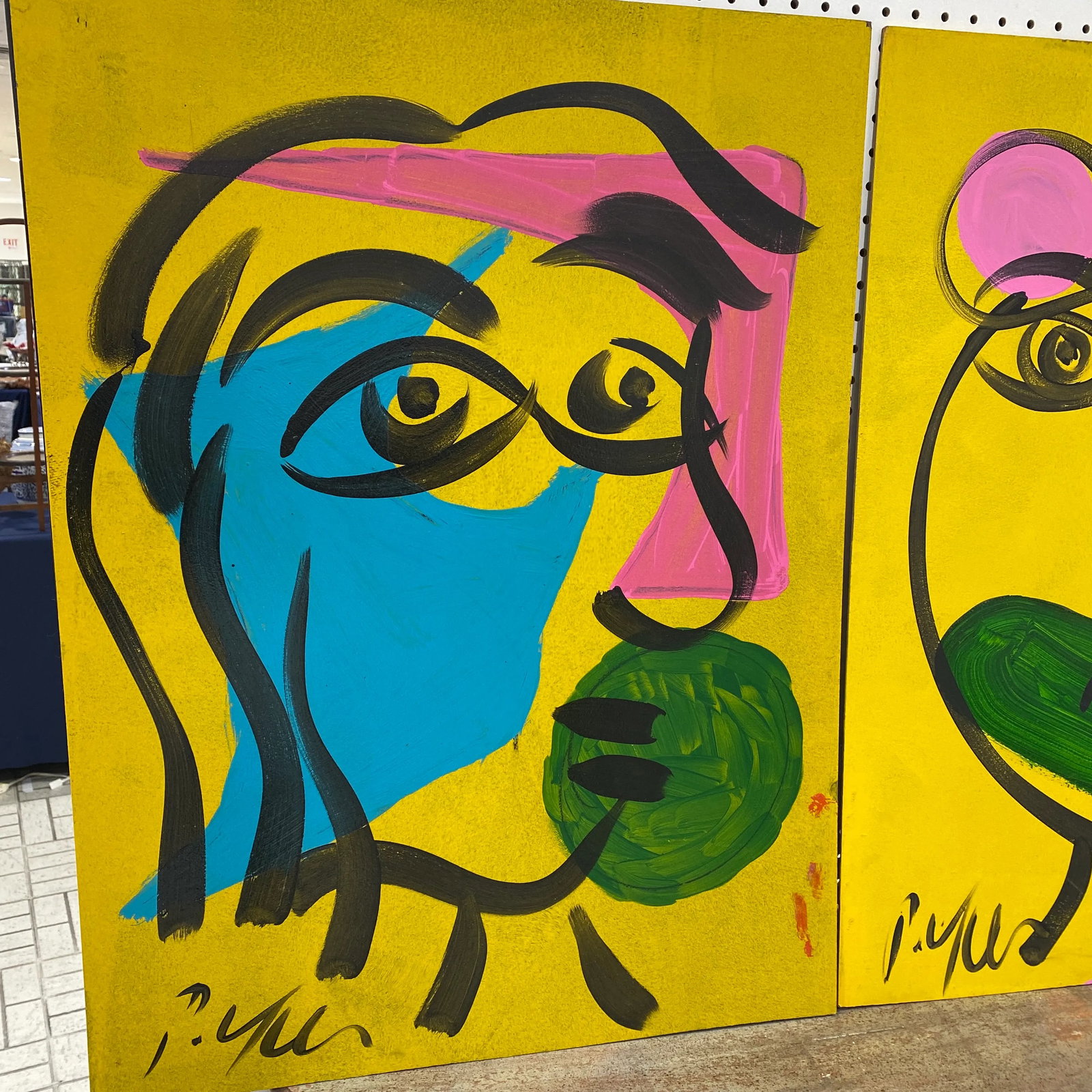 1970s Abstract Peter Keil Original Acrylic on Board Painting ~ a Pair - 3