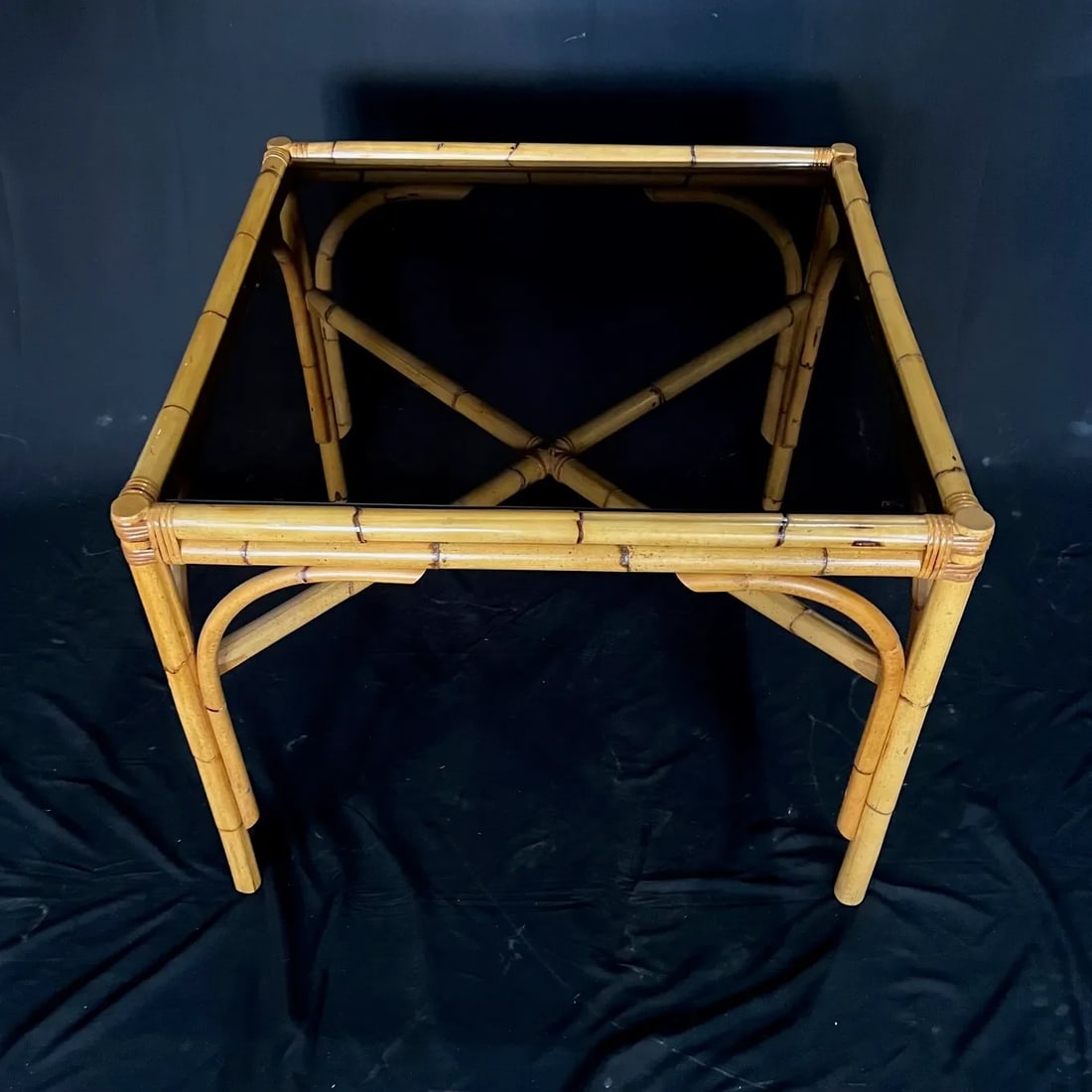 Ficks Reed Style 1950s Mid Century Rattan Dining Table and Four Caned Chairs -Set of 5 - 3