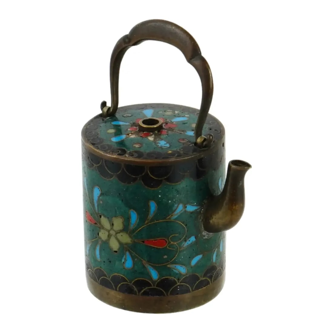 Antique Japanese Meiji Cloisonne Enamel Water Dropper - 2