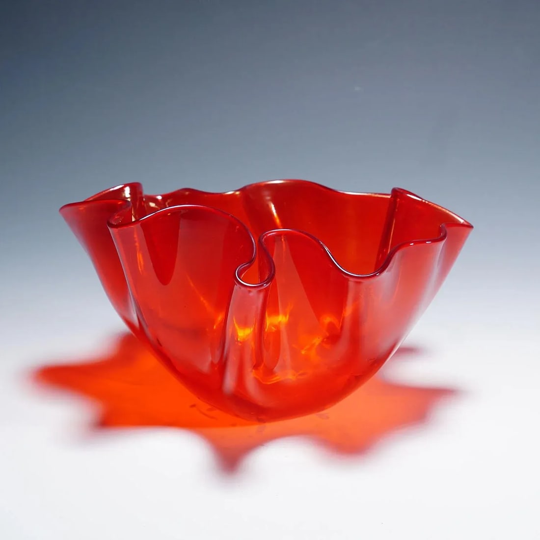 Venini Vase 'Fazzoletto' in Red, Venice Murano 1950s - 2