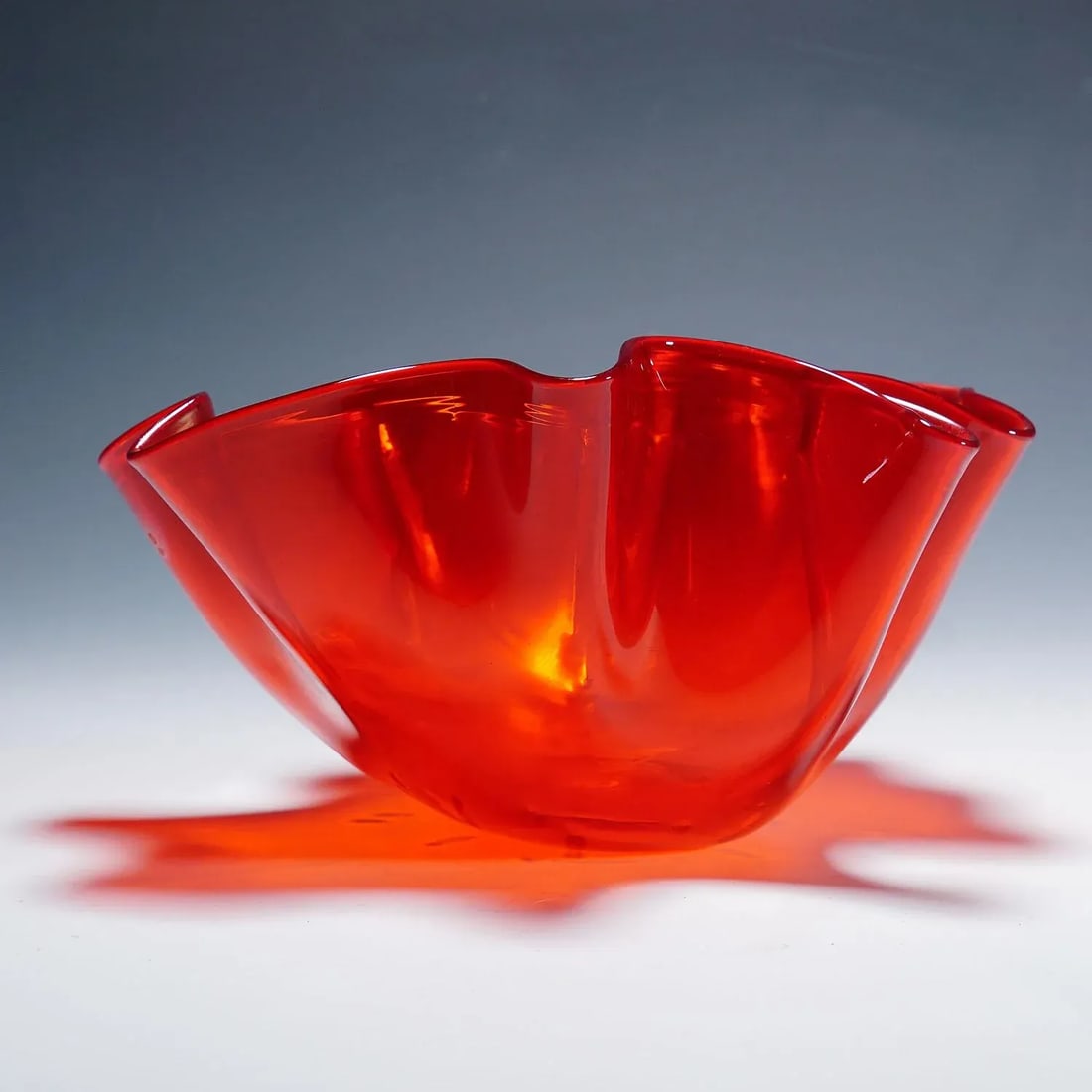 Venini Vase 'Fazzoletto' in Red, Venice Murano 1950s - 4