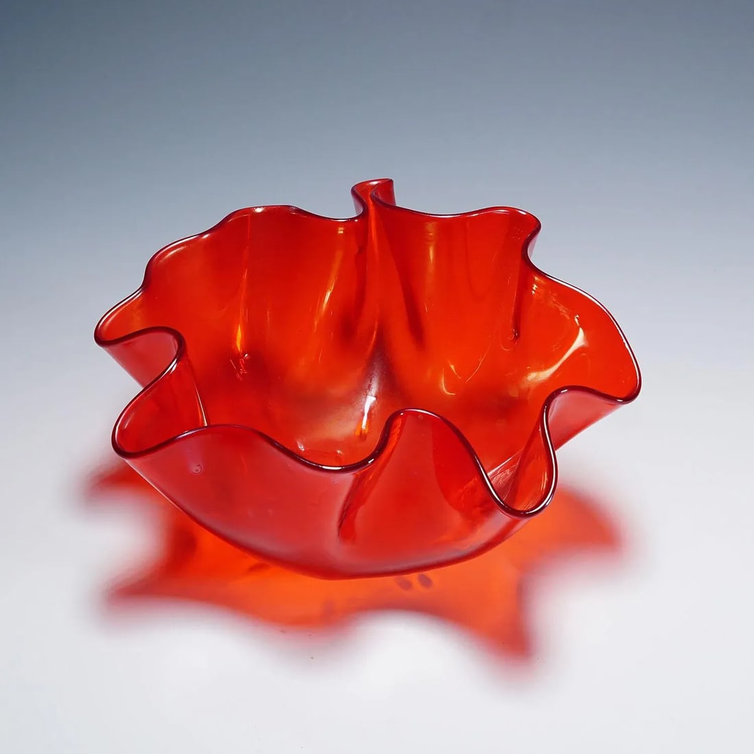 Venini Vase 'Fazzoletto' in Red, Venice Murano 1950s - 5