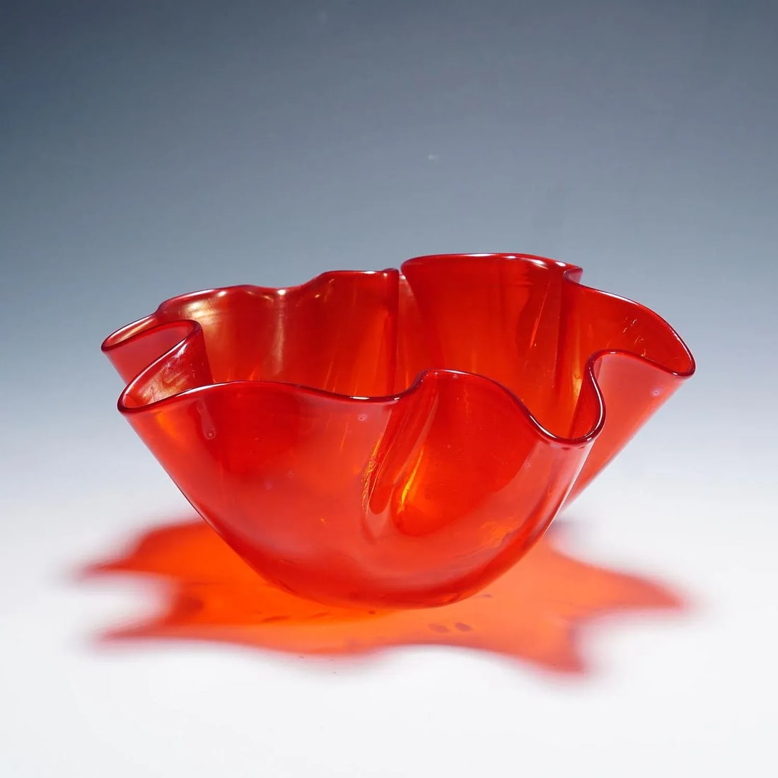 Venini Vase 'Fazzoletto' in Red, Venice Murano 1950s - 6