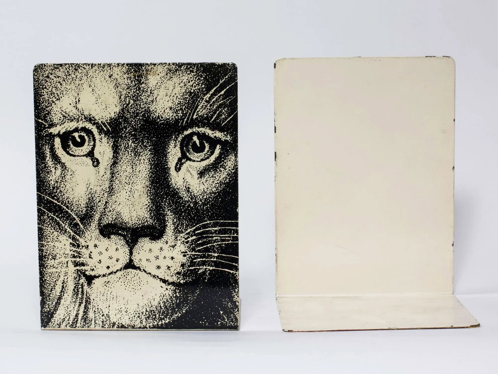 Fornasetti Enamel Lion Face Bookends - a Pair - 2