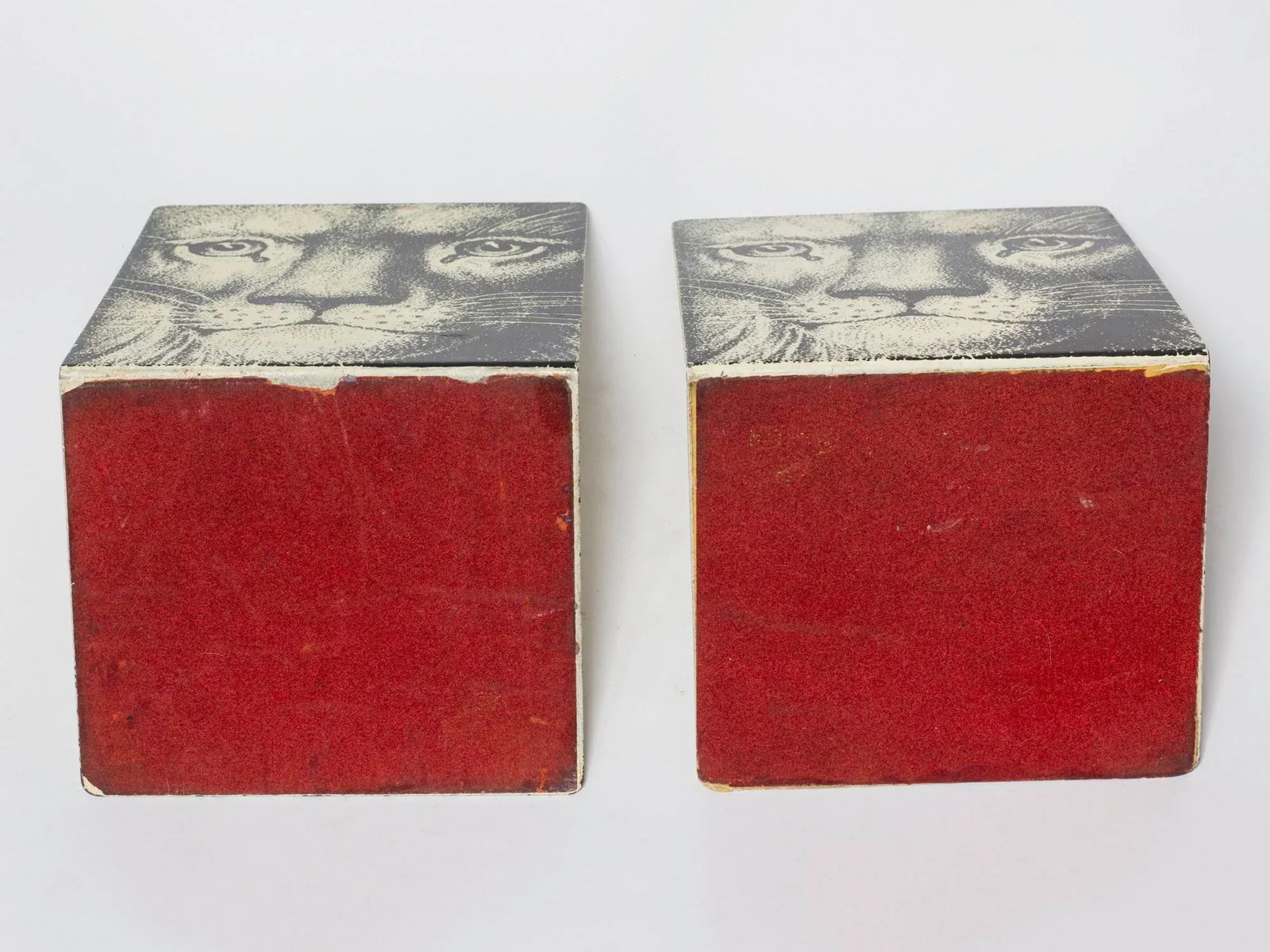 Fornasetti Enamel Lion Face Bookends - a Pair - 3