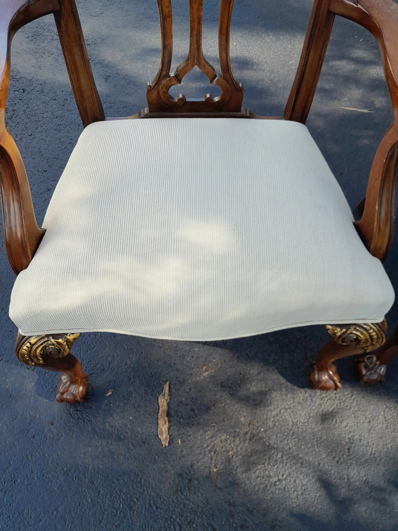Pair of 1990s Baker Furniture Company Chippendale Style Ball & Claw Armchairs With New Upholstery - 3