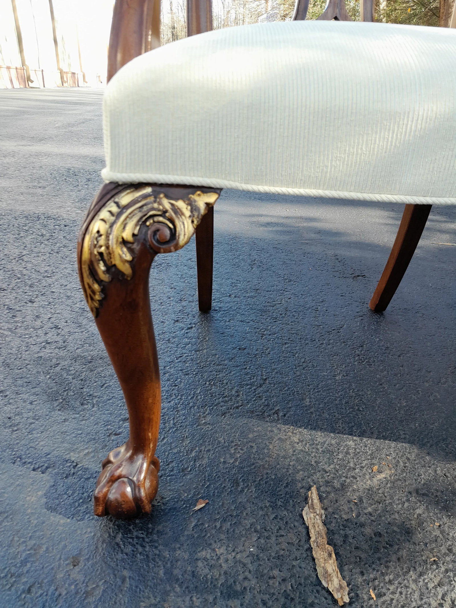 Pair of 1990s Baker Furniture Company Chippendale Style Ball & Claw Armchairs With New Upholstery - 4