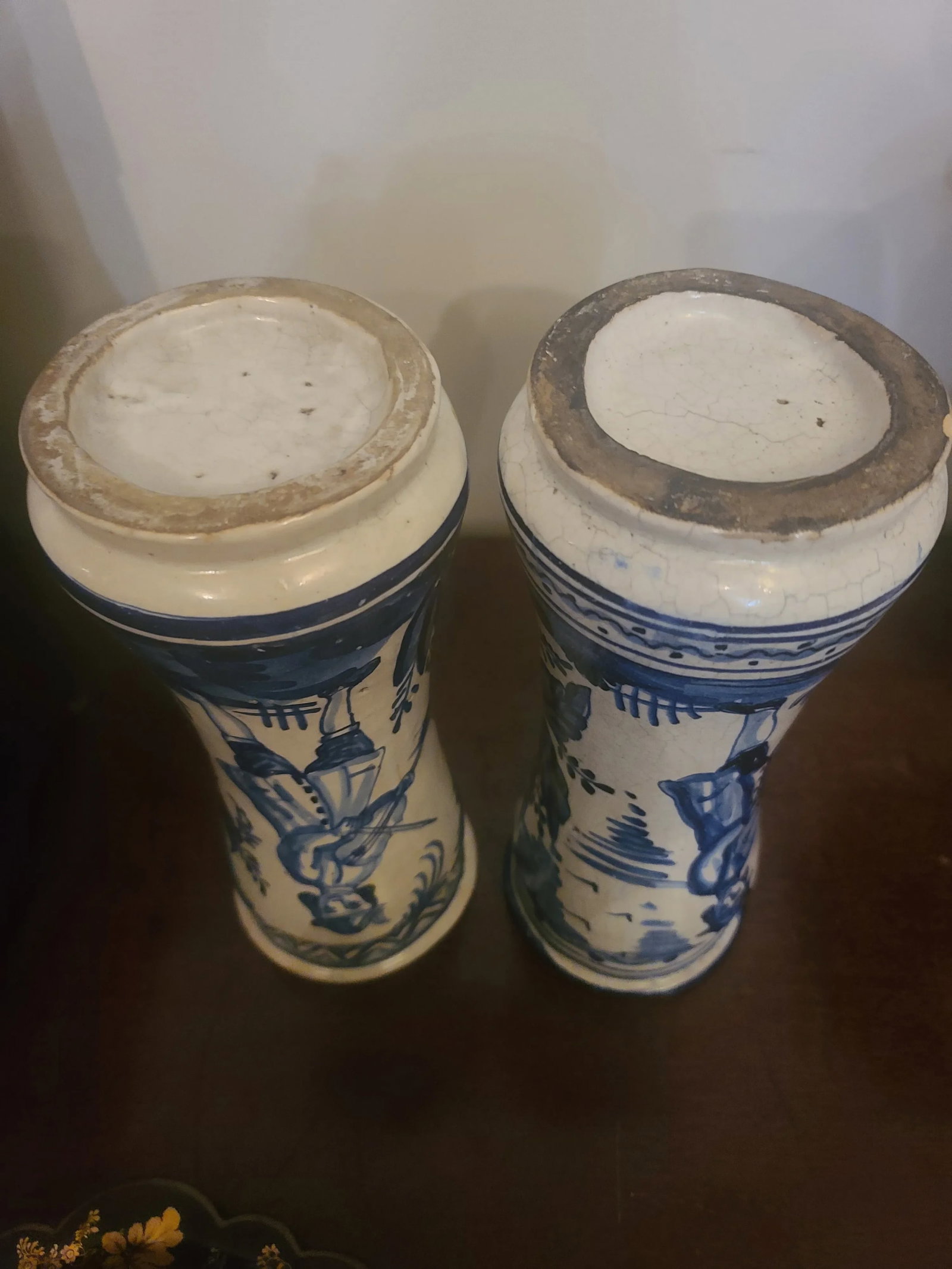 A Pair Antique Alberello or Pharmacy Jars/ Catalan Pottery Vases - 8