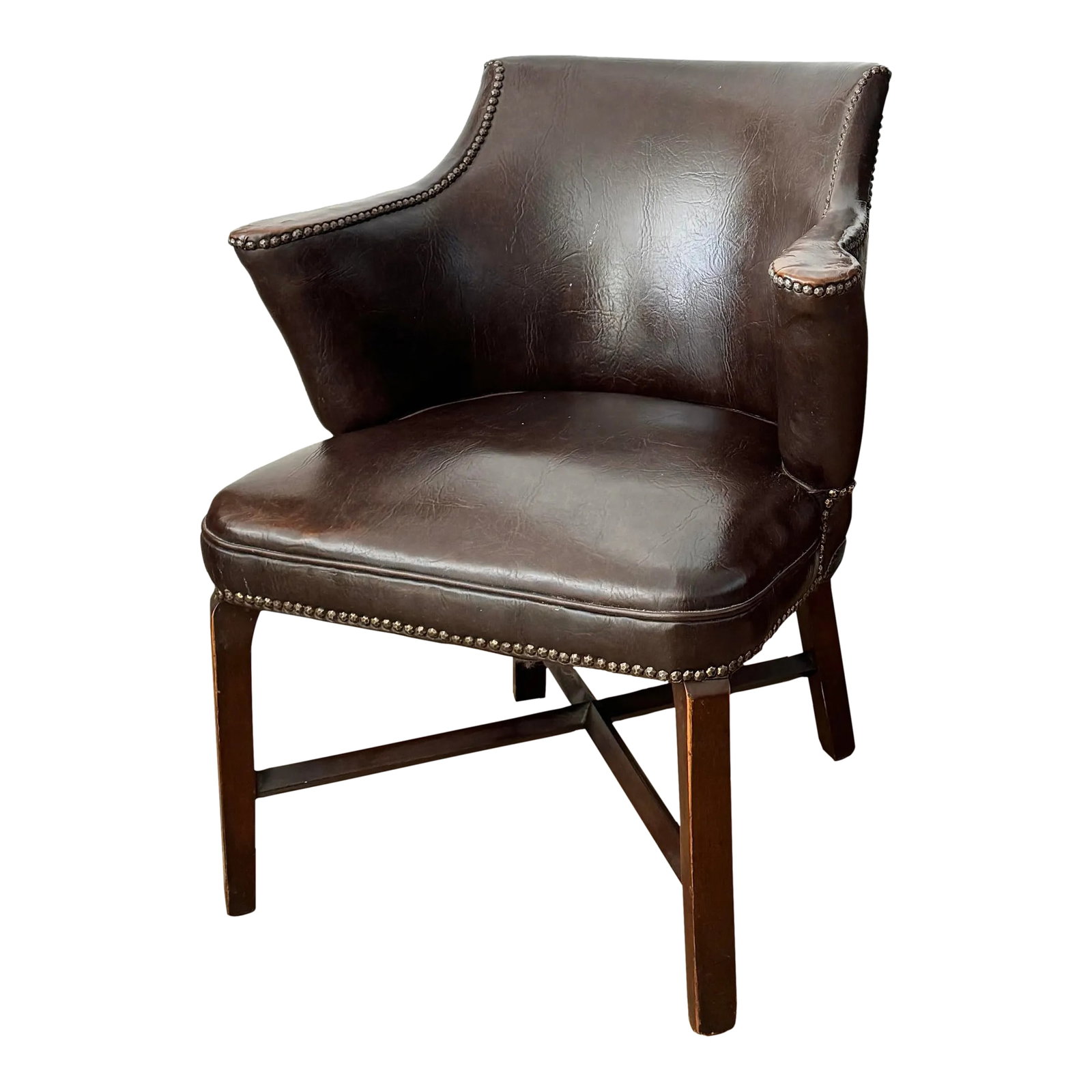 Vintage Leather Upholstered Tub Club Chair (1 of 8)