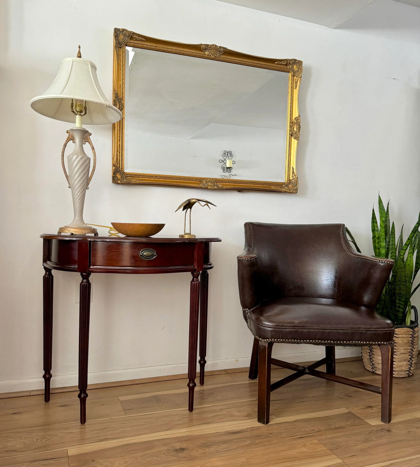 Vintage Leather Upholstered Tub Club Chair - 2