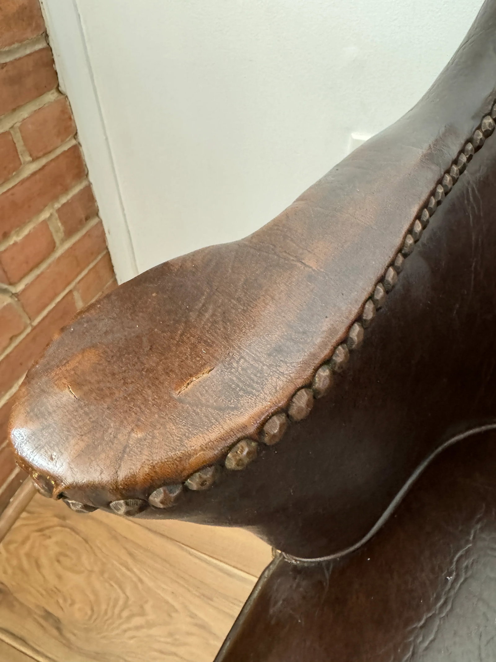 Vintage Leather Upholstered Tub Club Chair - 7