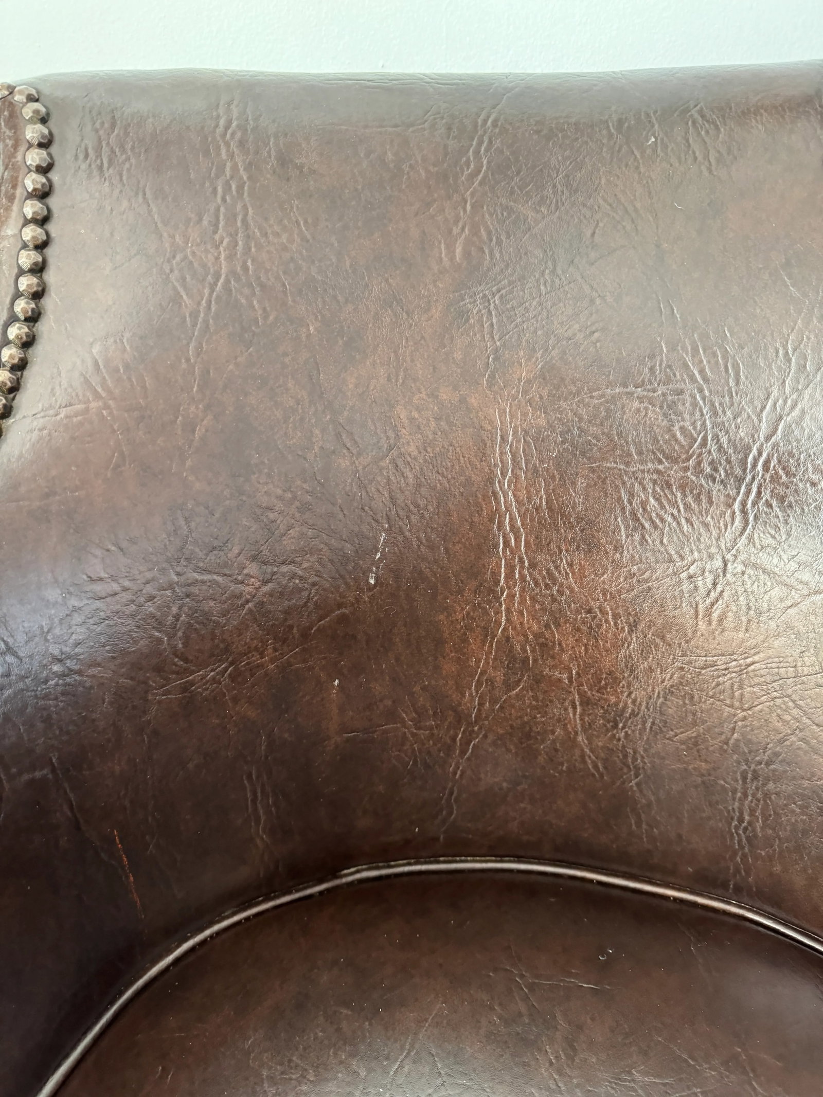 Vintage Leather Upholstered Tub Club Chair - 8