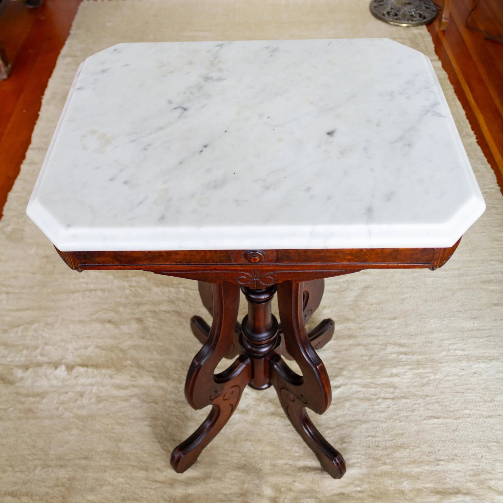 19th C. Victorian East Lake Stone Top Plant Stand or Side Table - 11