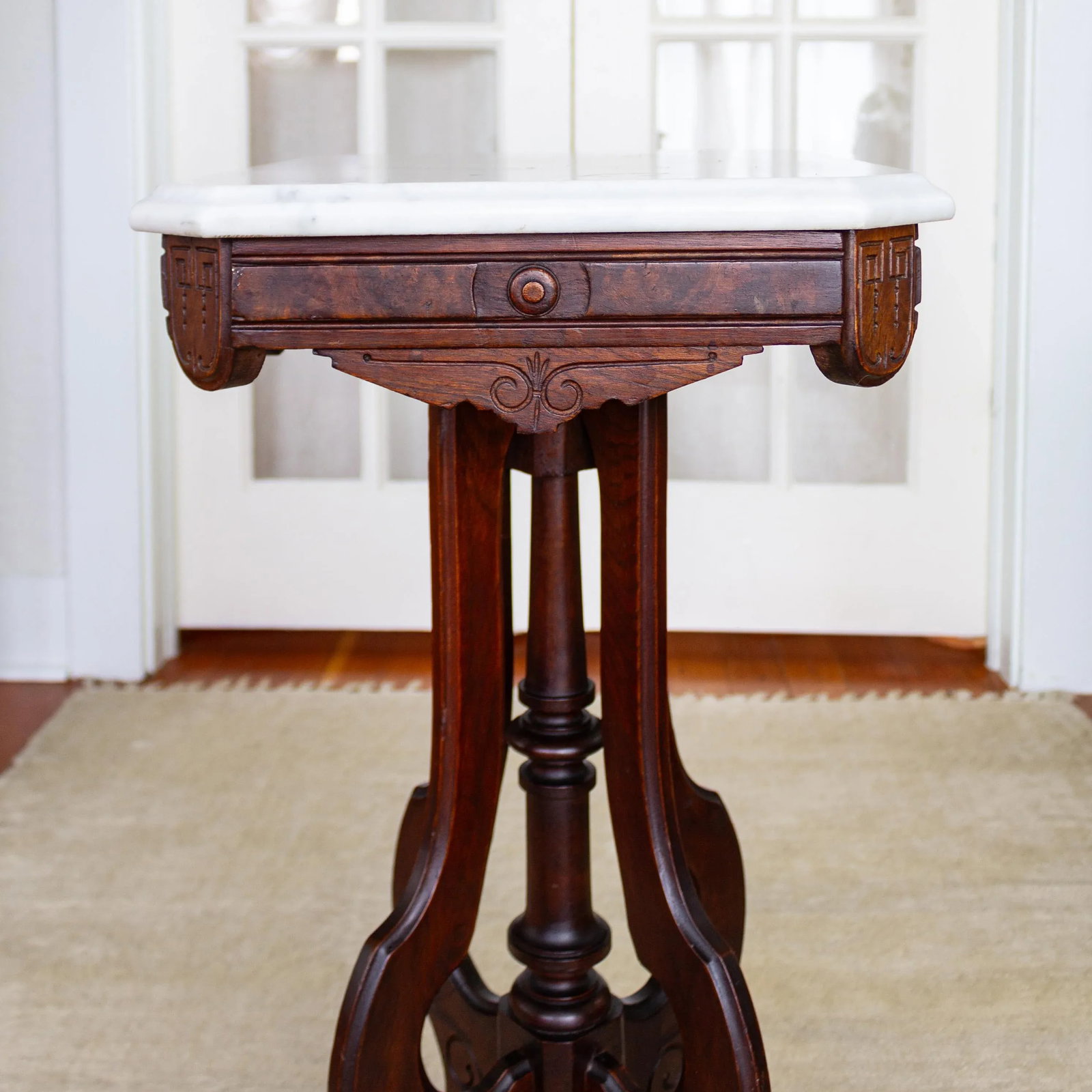 19th C. Victorian East Lake Stone Top Plant Stand or Side Table - 3