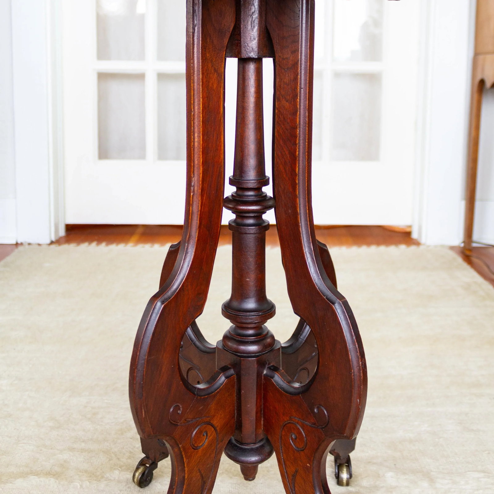 19th C. Victorian East Lake Stone Top Plant Stand or Side Table - 4