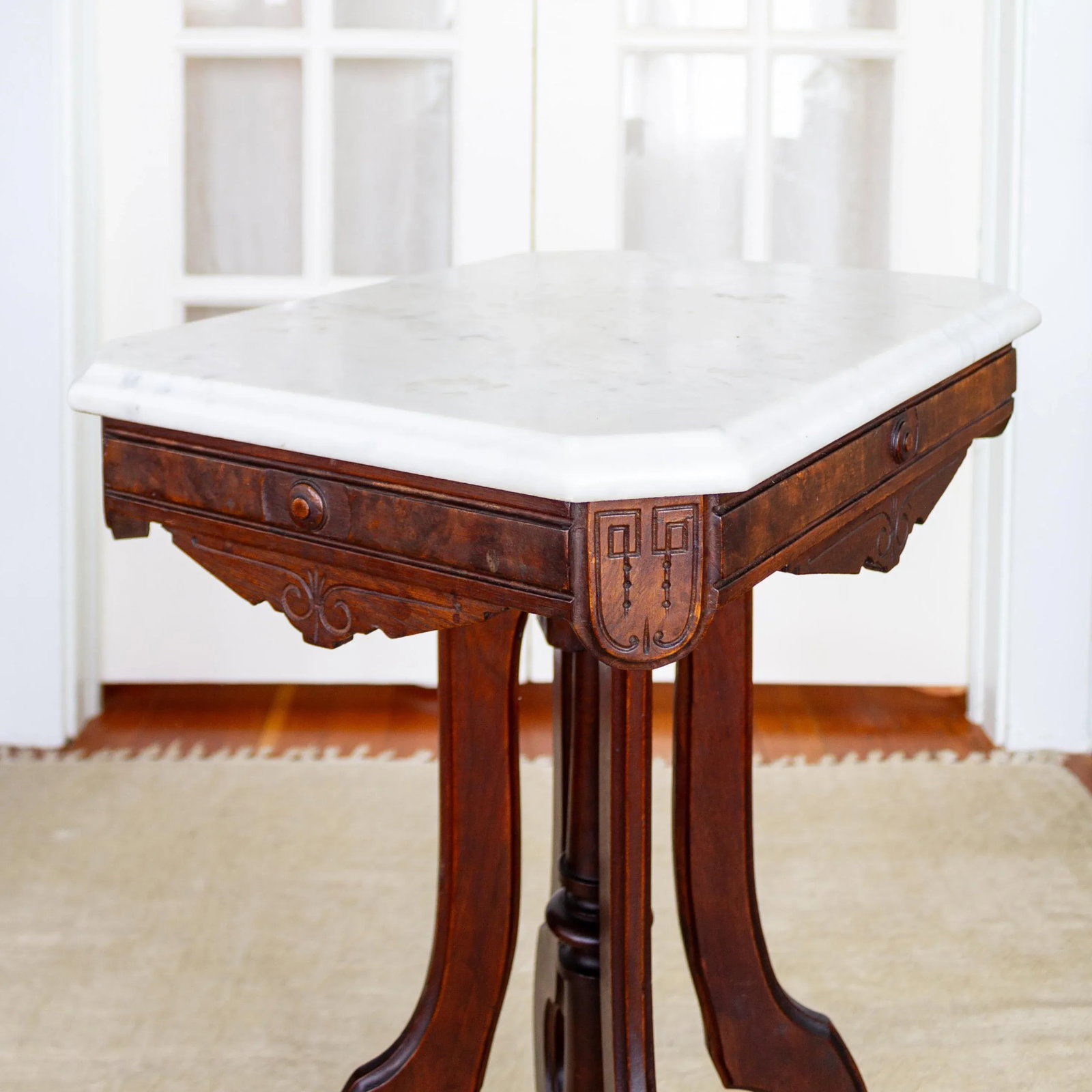 19th C. Victorian East Lake Stone Top Plant Stand or Side Table - 9