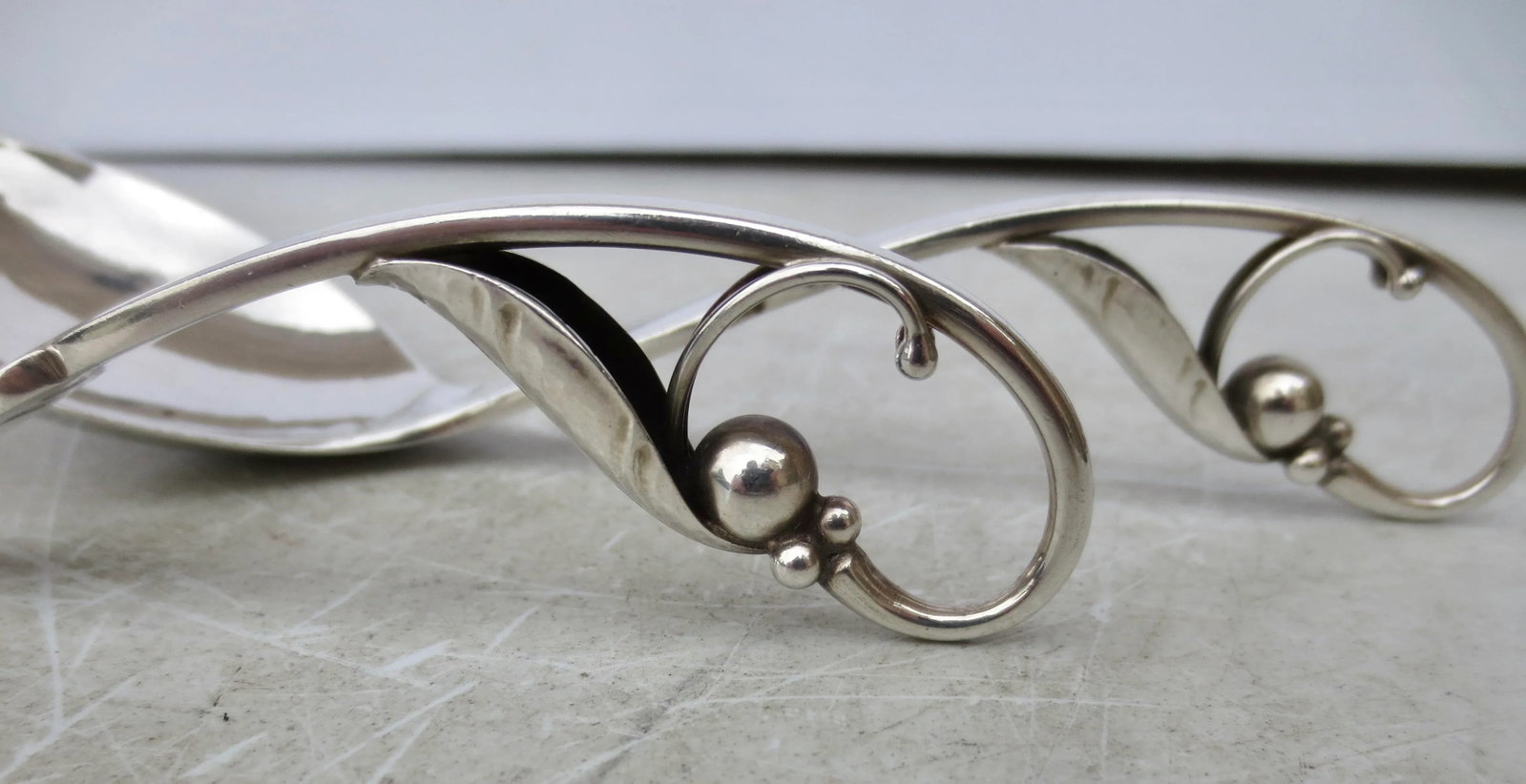 Georg Jensen Pea Pod Serving Set Sterling Silver - a Set of 2 - 2