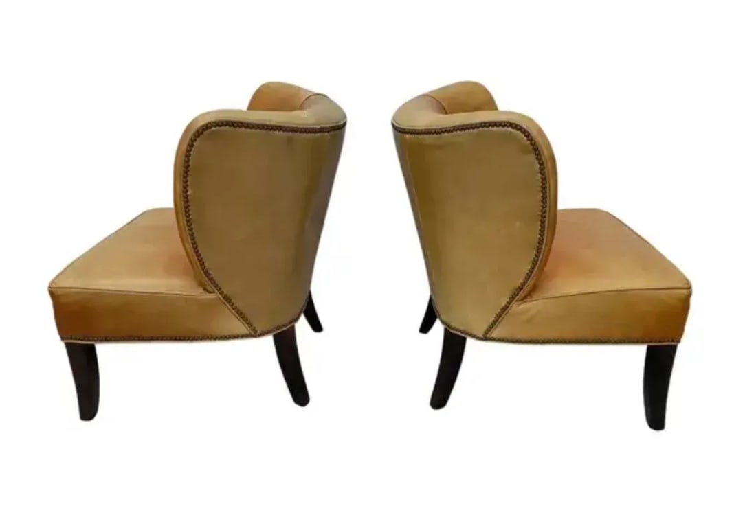 Pair of Arhaus Italian Leather Lounge Chairs - 6