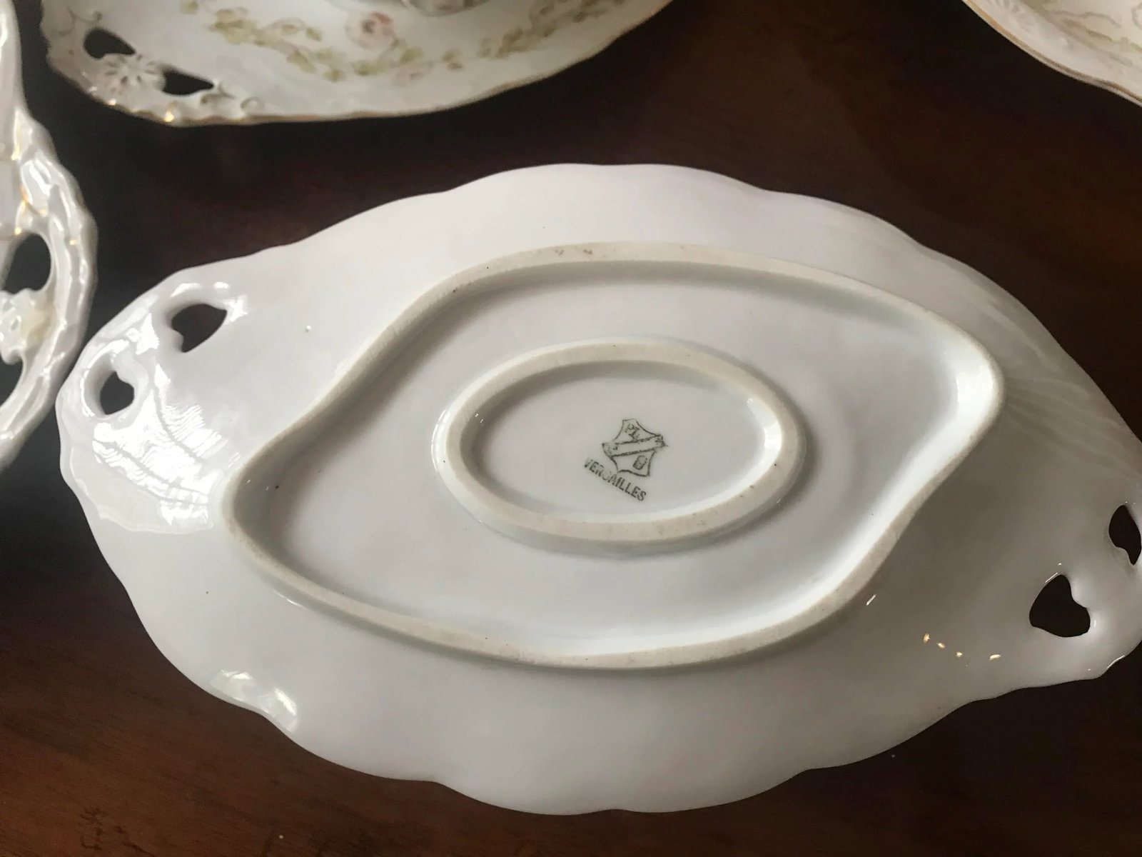 Boho Chic Antique French Porcelain Soup Tureen Serving Set- 5 Pieces - 5