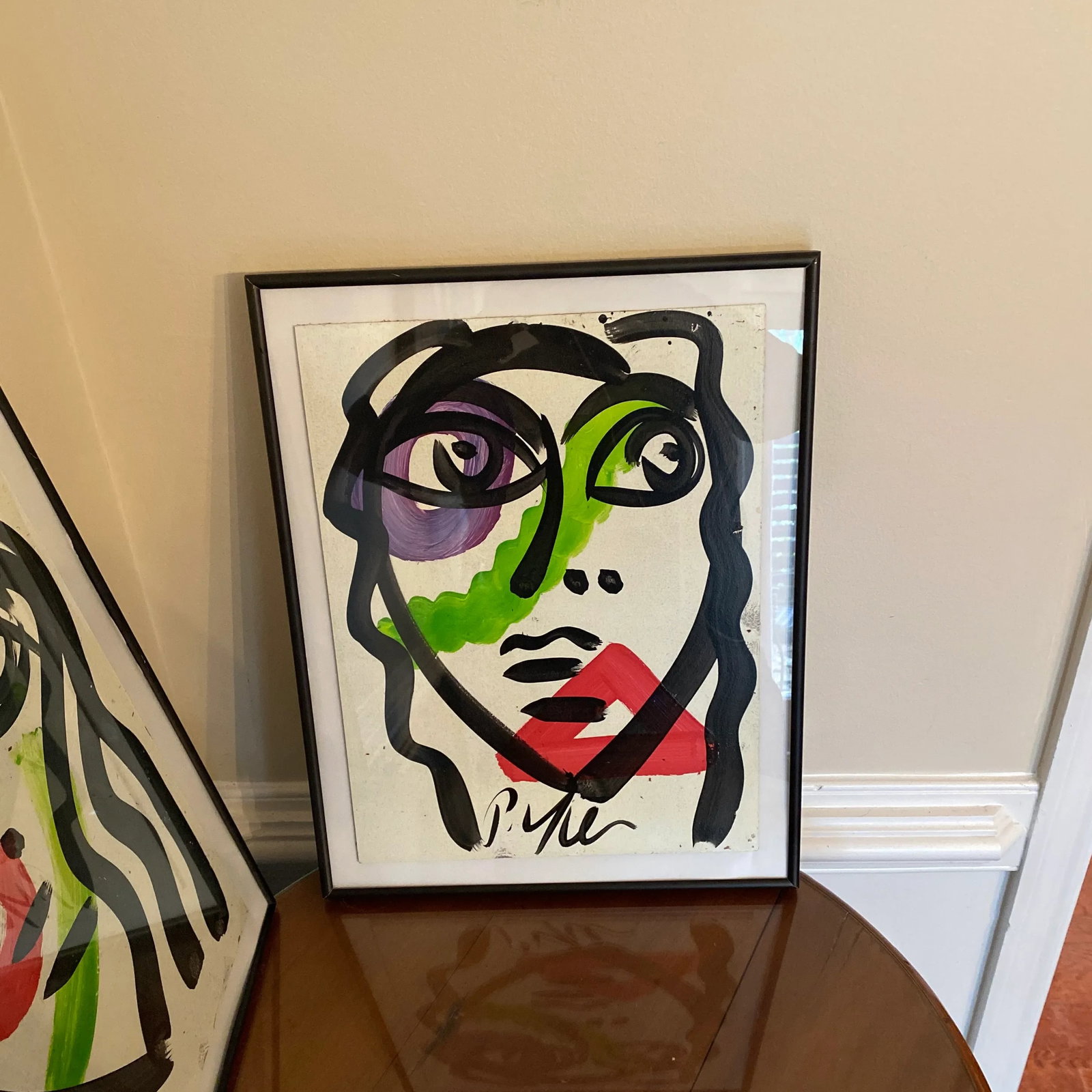 Peter Keil Original Abstract Portrait Painting on Board ~ a Pair - 3